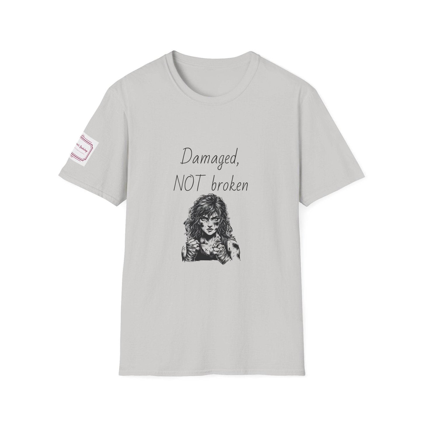 Fierce Survivor Unisex Softstyle T-Shirt - 'Damaged, NOT broken' - The Dreamer's Bookshop.
