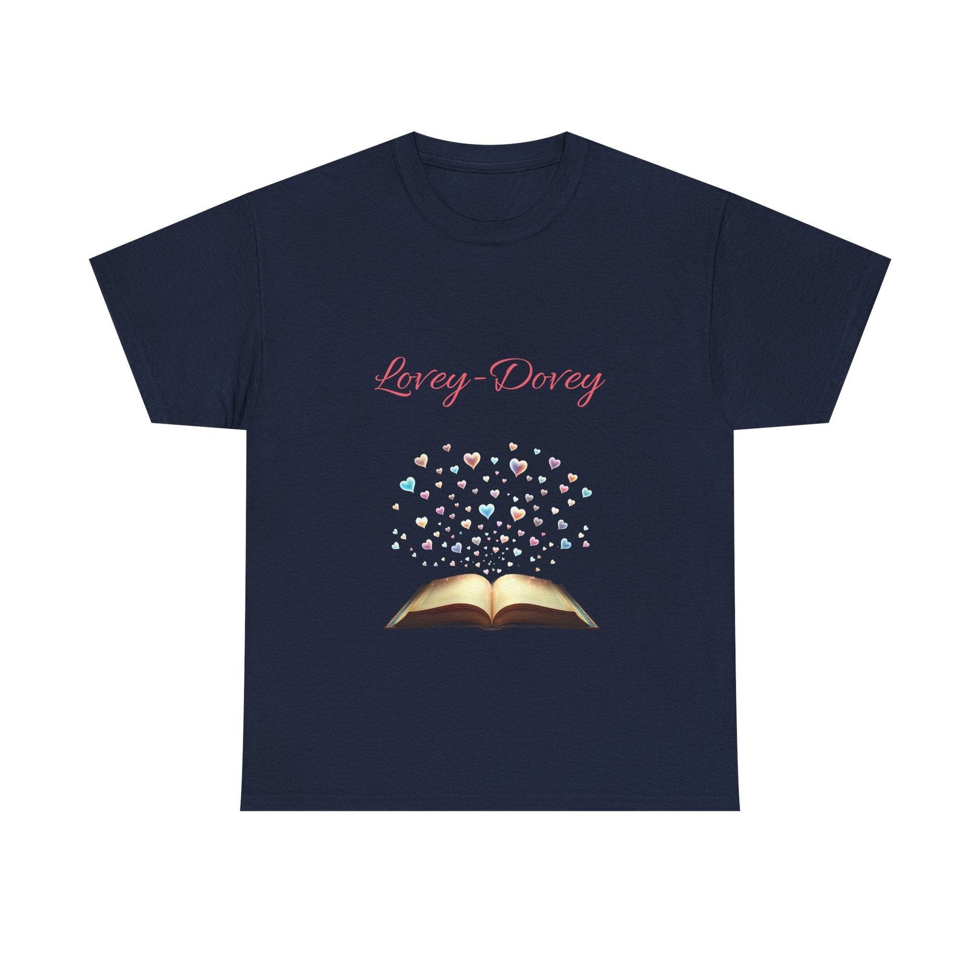 Lovey-Dovey - Unisex Heavy Cotton Tee - Sweet Romance - The Dreamer's Bookshop.