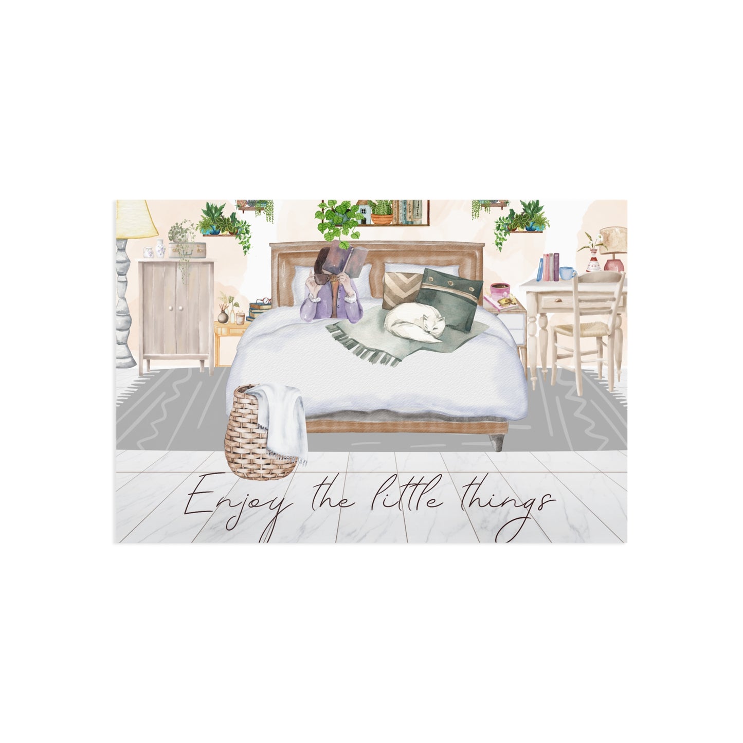 The Dreamer's Bookshop "Bedroom" Enjoy the Little Things Card - The Dreamer's Bookshop.