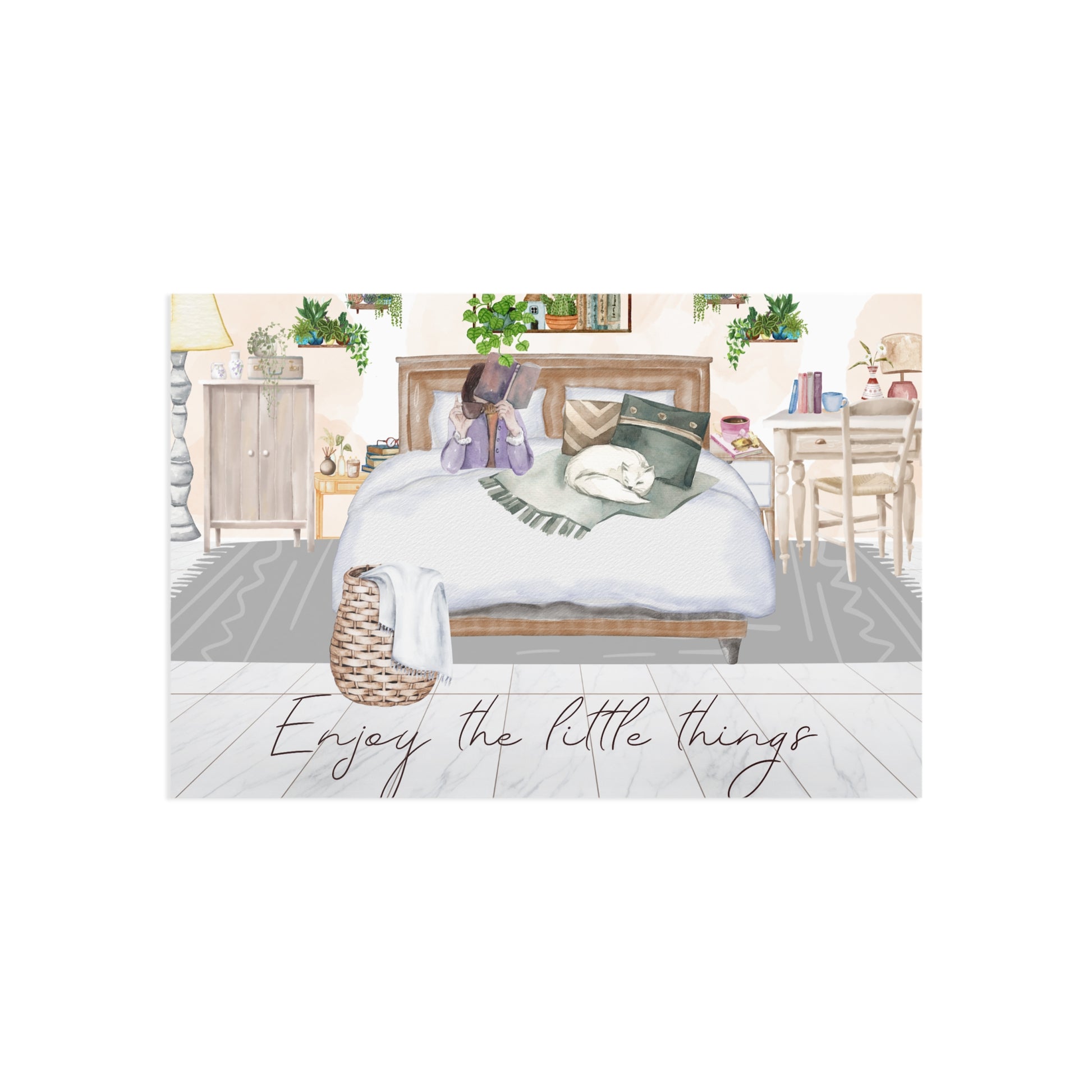The Dreamer's Bookshop "Bedroom" Enjoy the Little Things Card - The Dreamer's Bookshop.