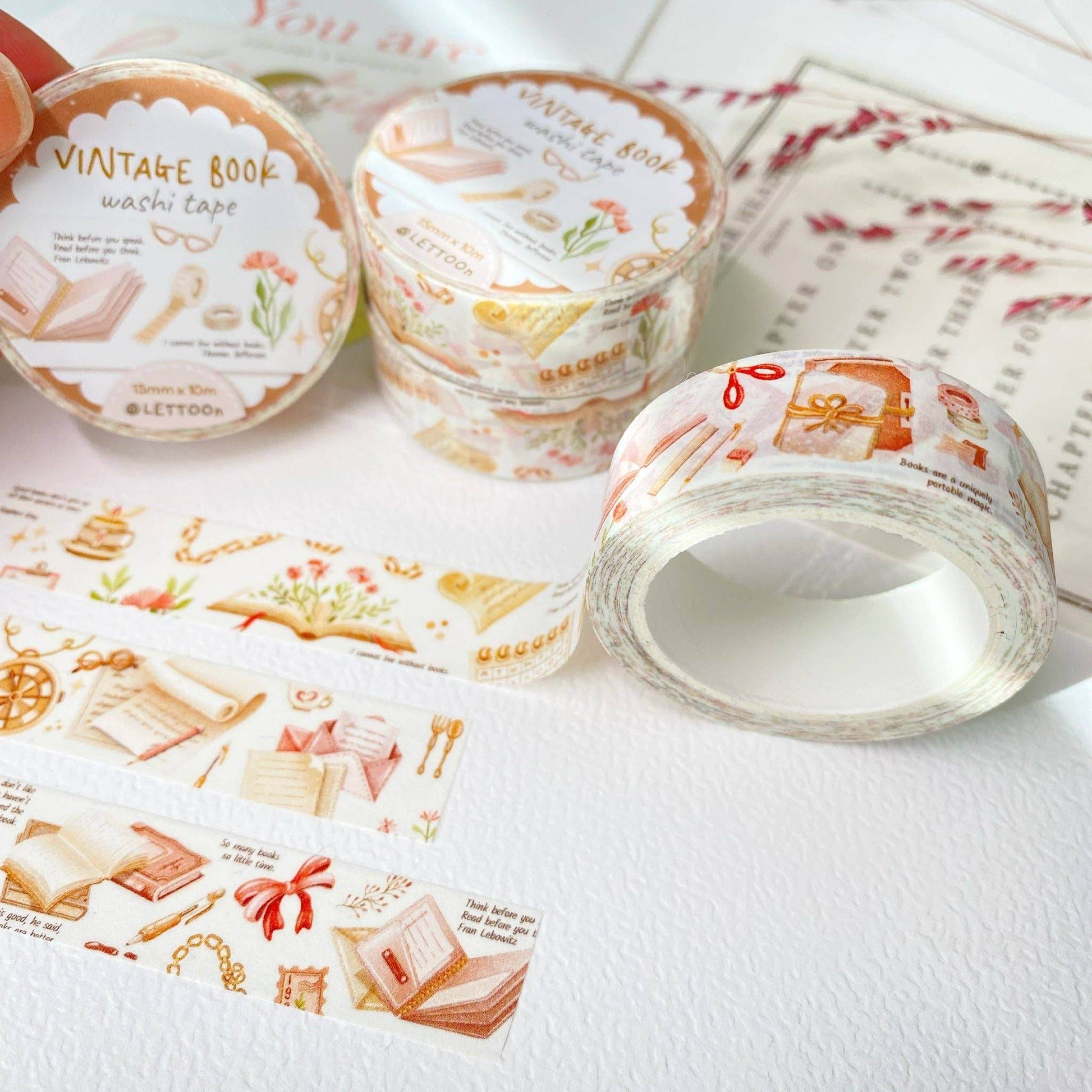 LETTOOn - Washi Tape - Vintage boek - The Dreamer's Bookshop.