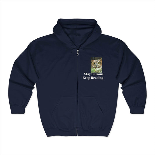 Stay Curious Full Zip Hoodie - Unisex Heavy Blend™ - Perfect for Book Lovers - The Dreamer's Bookshop.