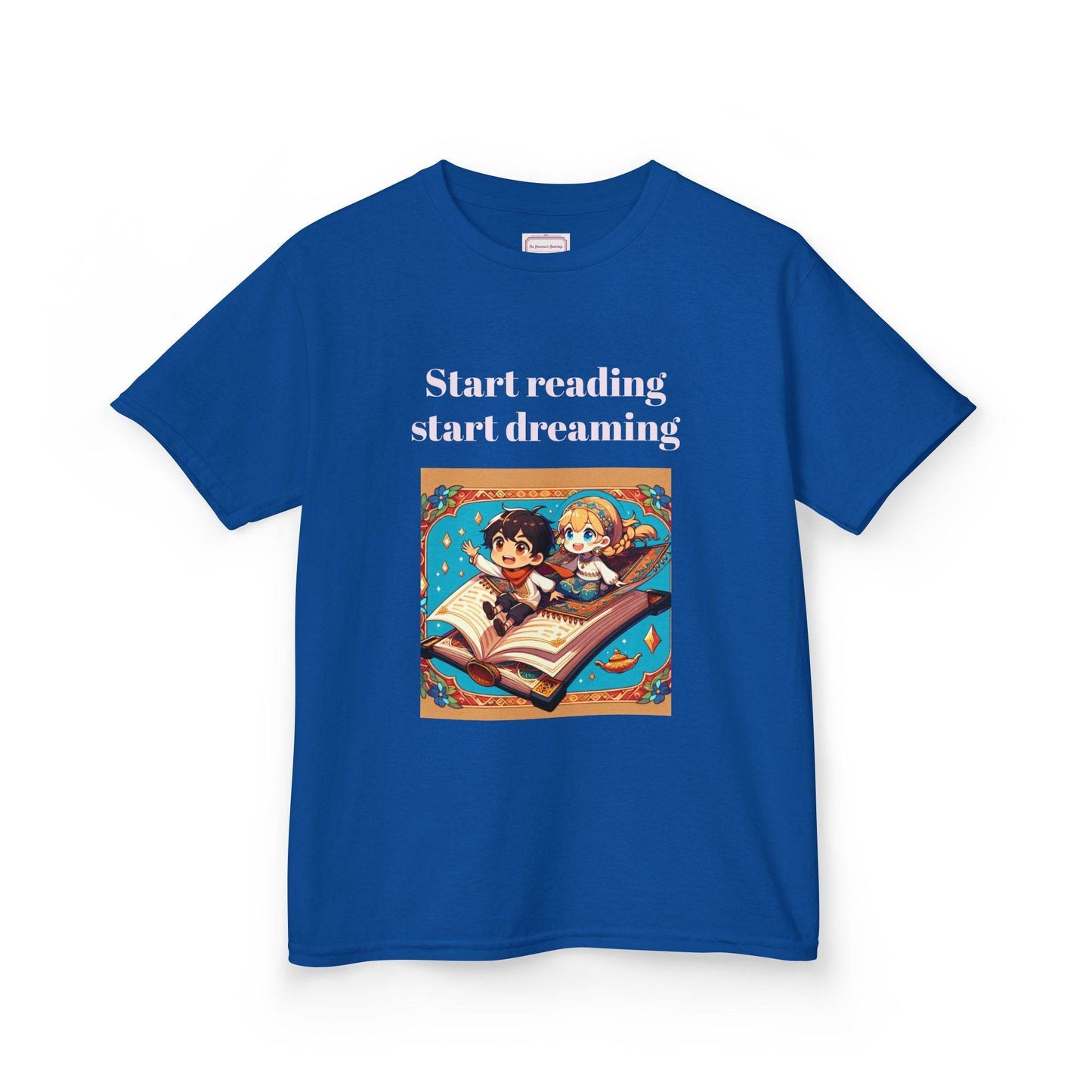 AU - Kids Heavy Cotton™ Tee - Start Reading Start Dreaming - Inspirational Youth T-Shirt - The Dreamer's Bookshop.