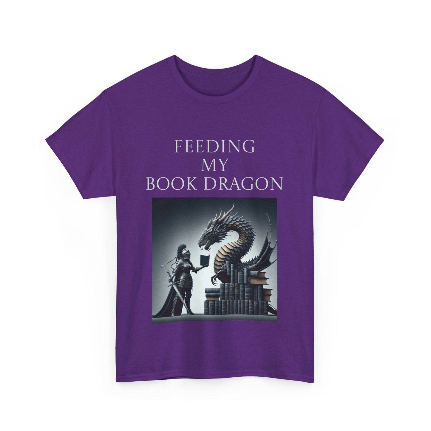 Book Dragon - Unisex Heavy Cotton Tee - Creative Writer's Apparel - The Dreamer's Bookshop.