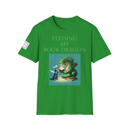 Inspirational Unisex Softstyle T-Shirt - 'Book Dragon' Motivational Design - The Dreamer's Bookshop.