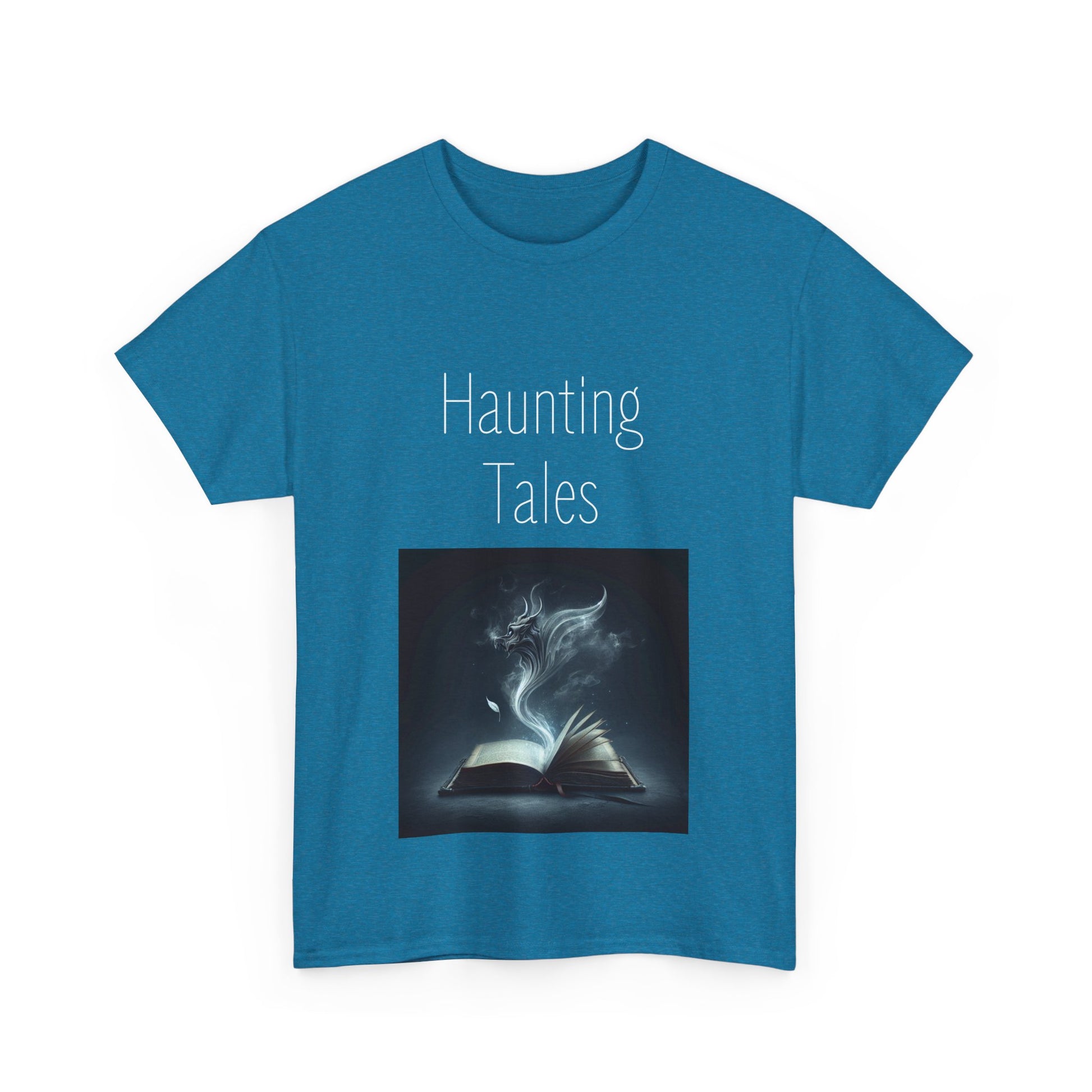 Book Lover's Unisex Heavy Cotton Tee - "Haunting Tales" - The Dreamer's Bookshop.