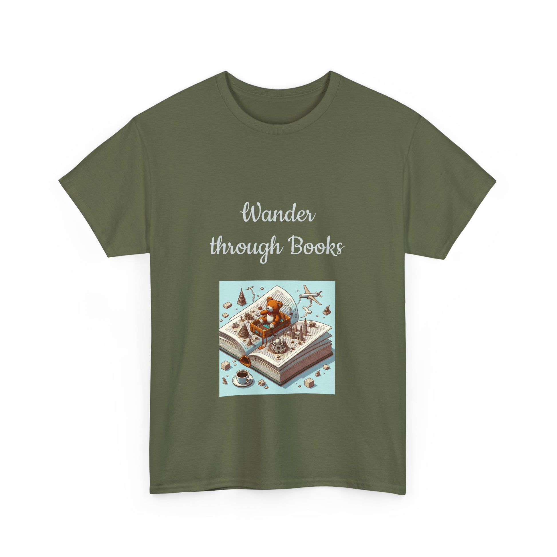 Book Lover's Unisex Heavy Cotton Tee - "Wander" - The Dreamer's Bookshop.