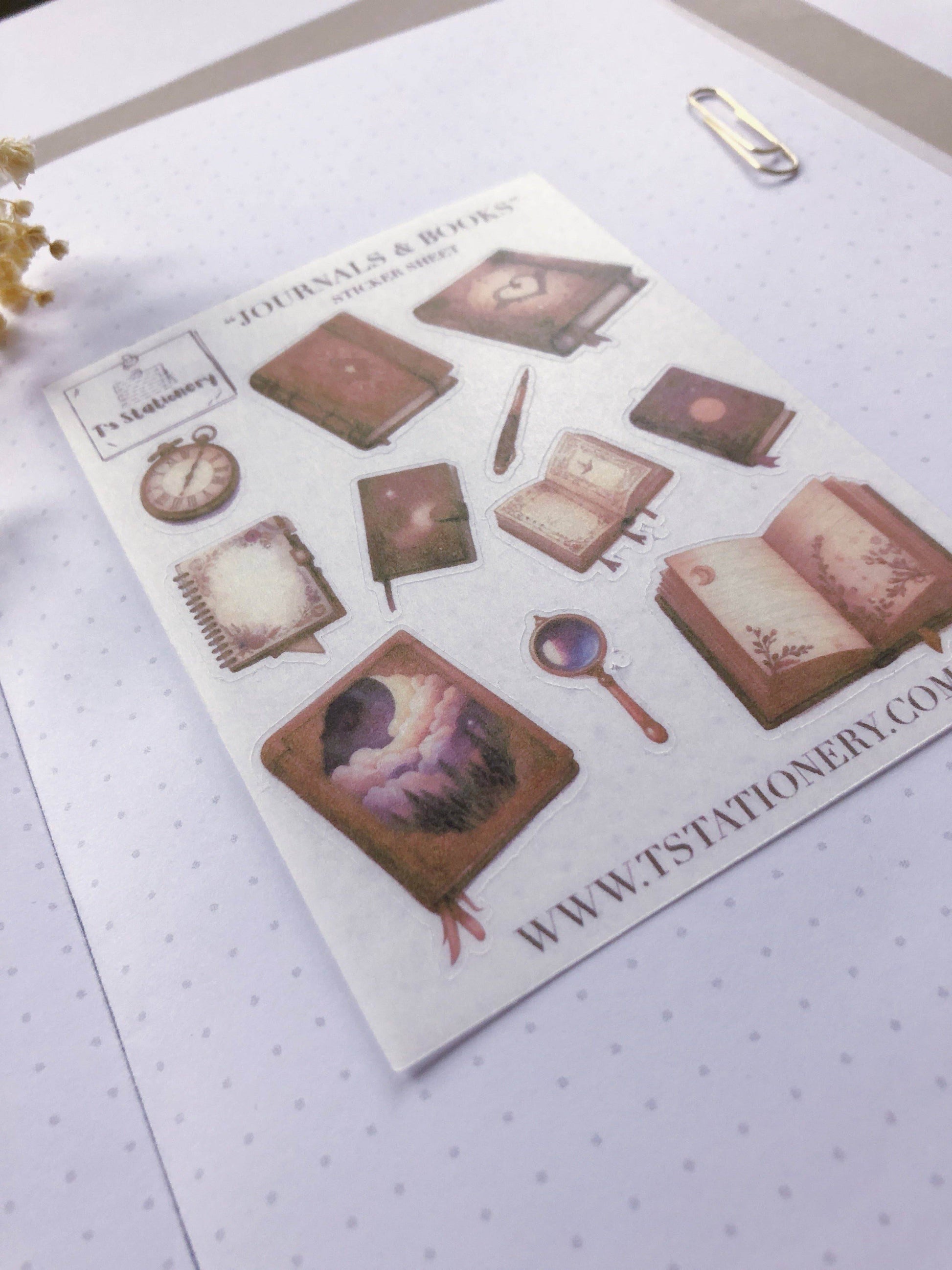 T's Stationery - Washi-stickervel „Books & Journals” - The Dreamer's Bookshop.