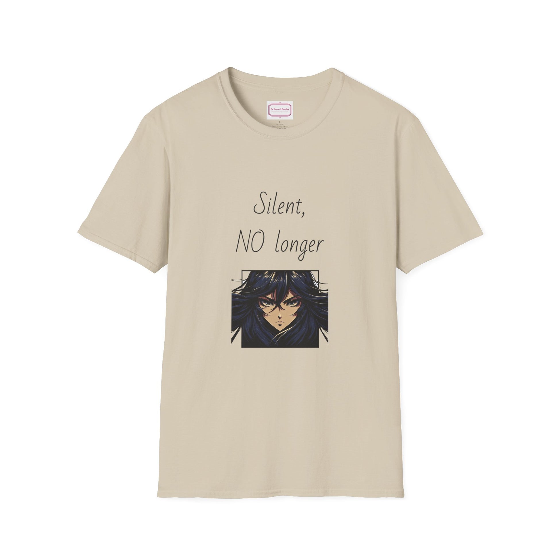 Inspirational Unisex Softstyle T-Shirt - "Silent, NO longer" - The Dreamer's Bookshop.