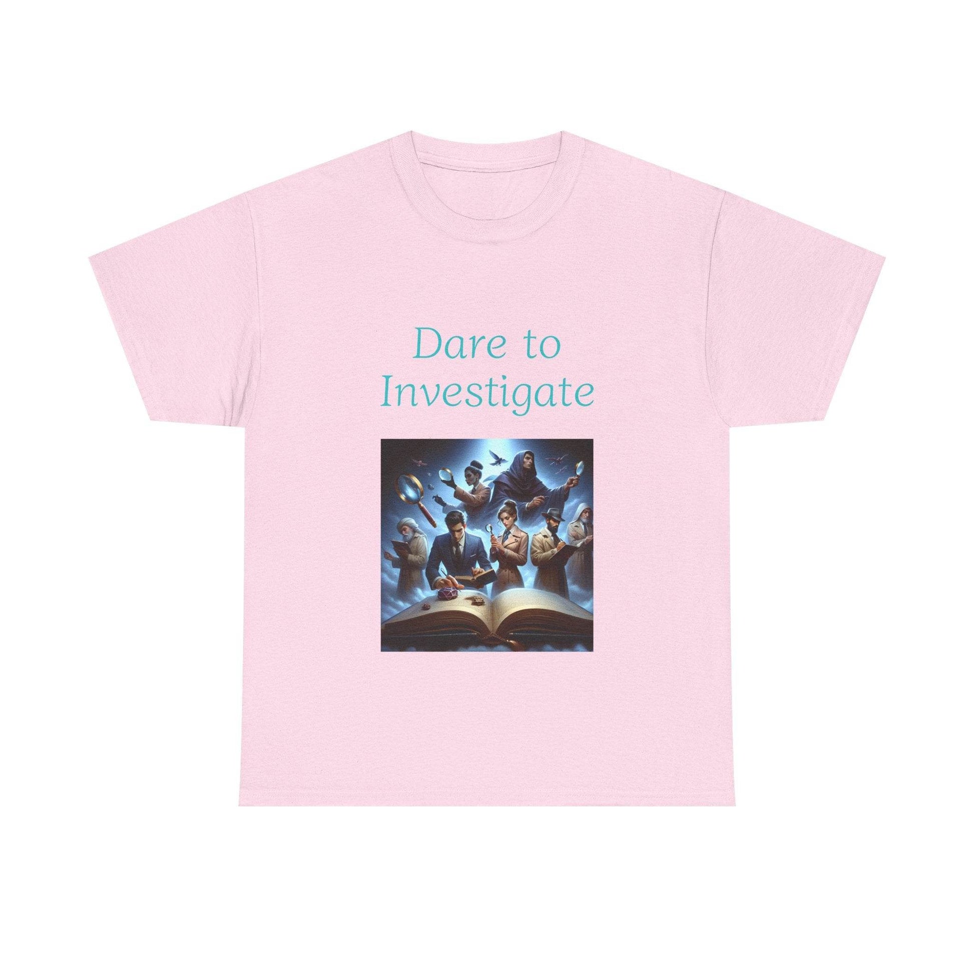 Investigate - Unisex Heavy Cotton Tee - Crime/Mystery Books - The Dreamer's Bookshop.