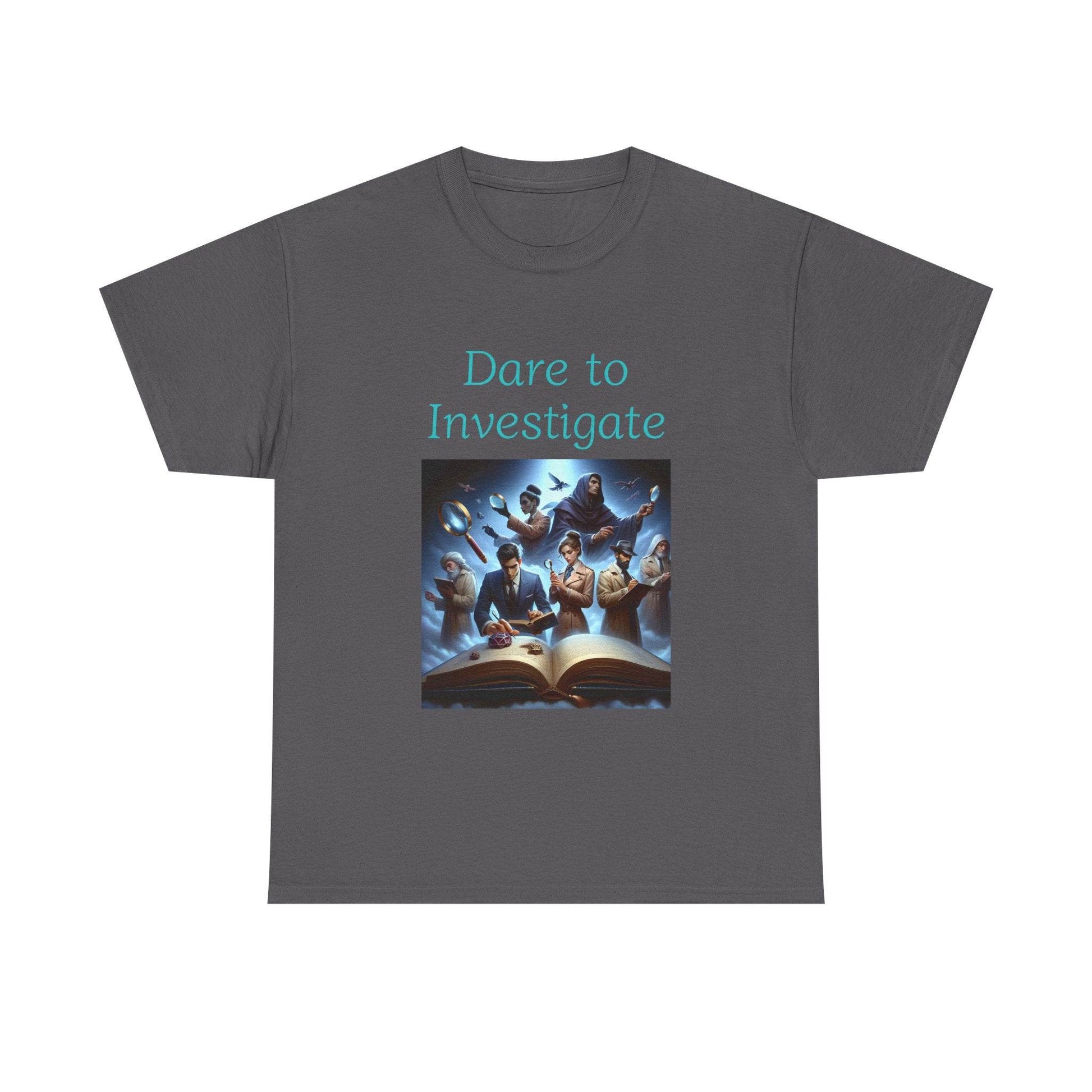 Investigate - Unisex Heavy Cotton Tee - Crime/Mystery Books - The Dreamer's Bookshop.