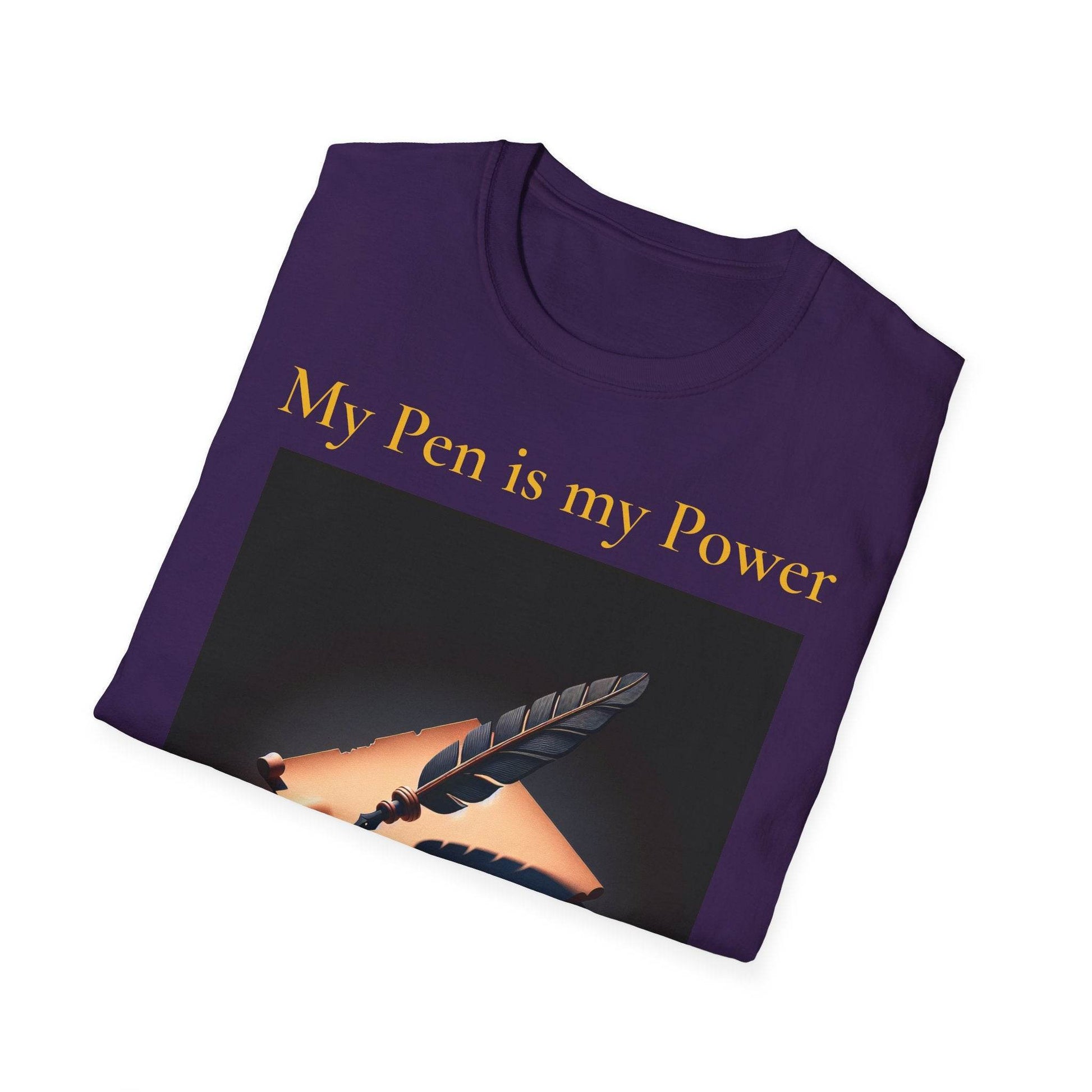 Inspirational Unisex Softstyle T-Shirt - 'My Pen' Motivational Design - The Dreamer's Bookshop.