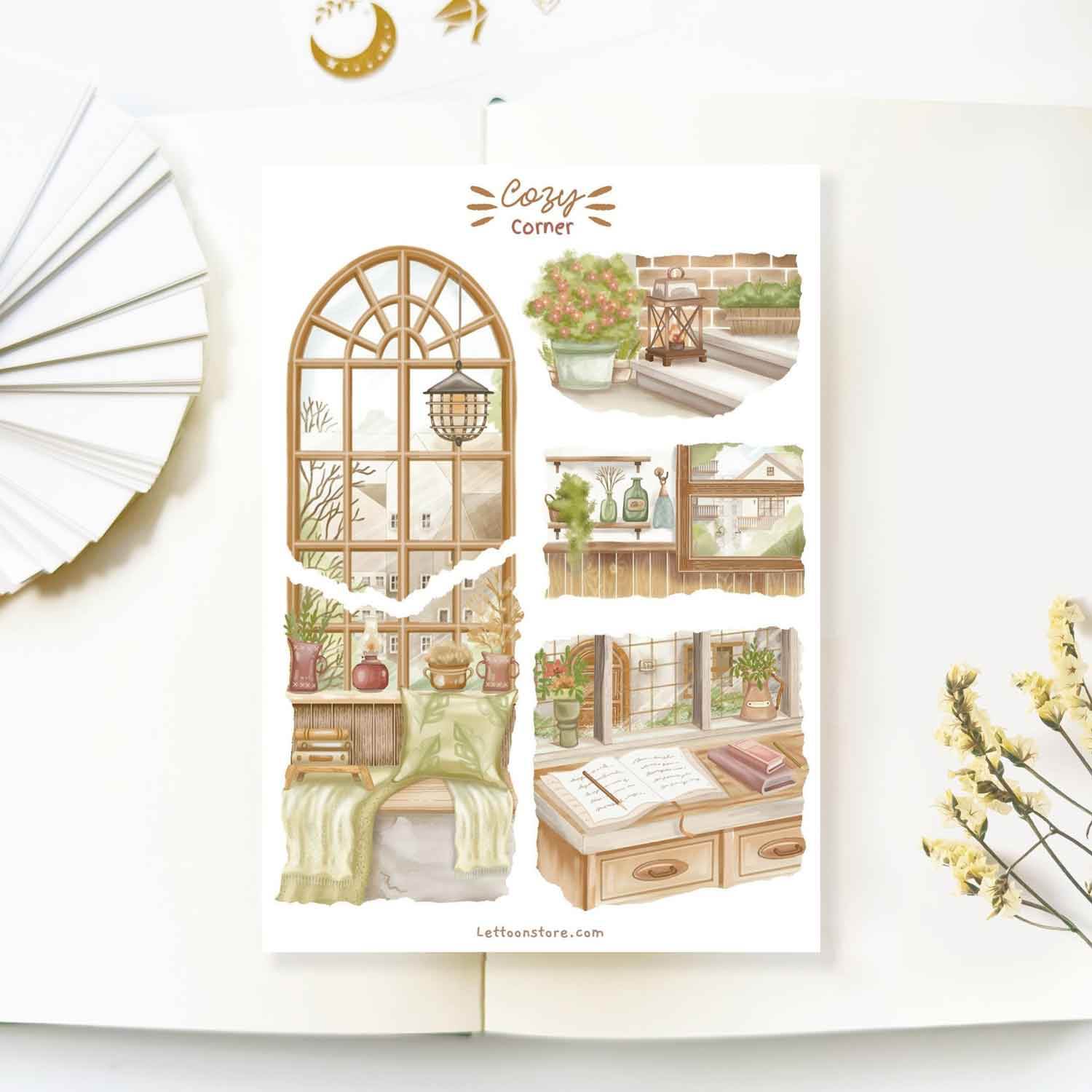 LETTOOn - Stickervel - Cosy Corner - The Dreamer's Bookshop.