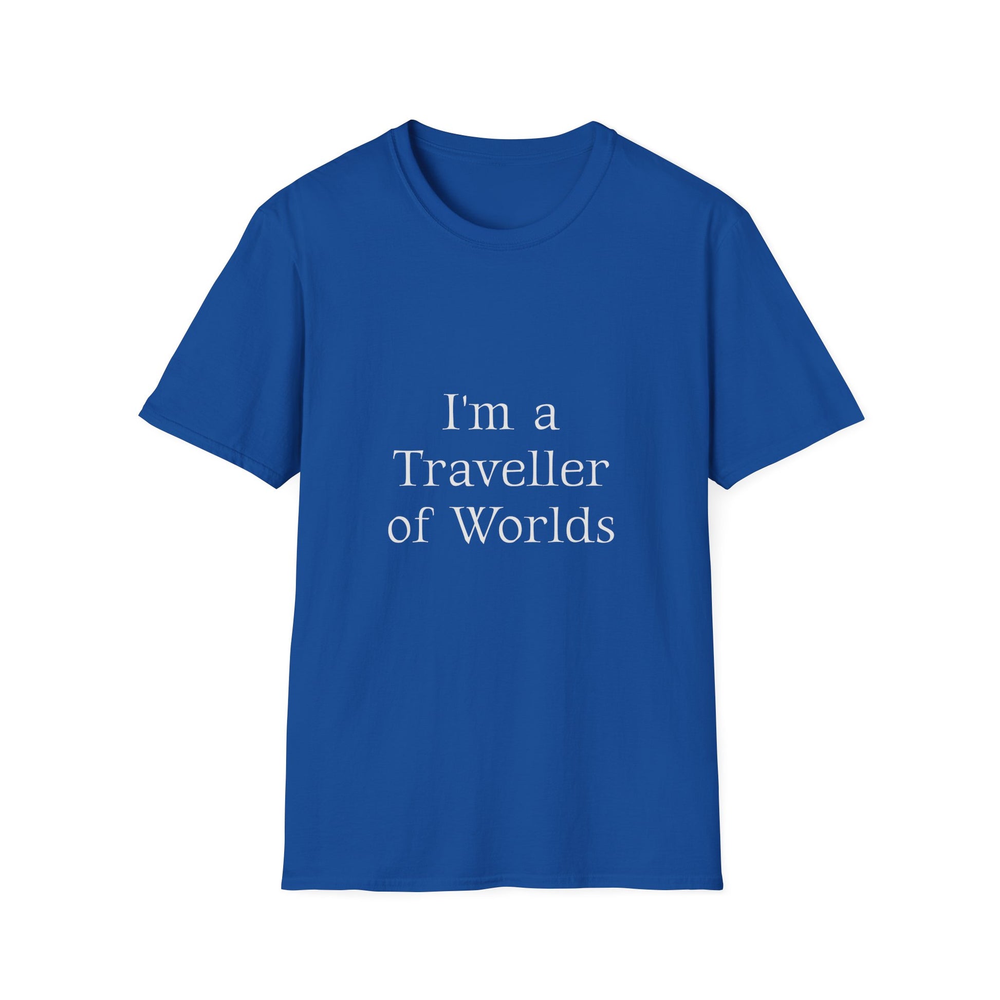Unisex Travel-Inspired T-Shirt - "I'm a Traveller of Worlds" - Perfect for Book Lovers - The Dreamer's Bookshop.