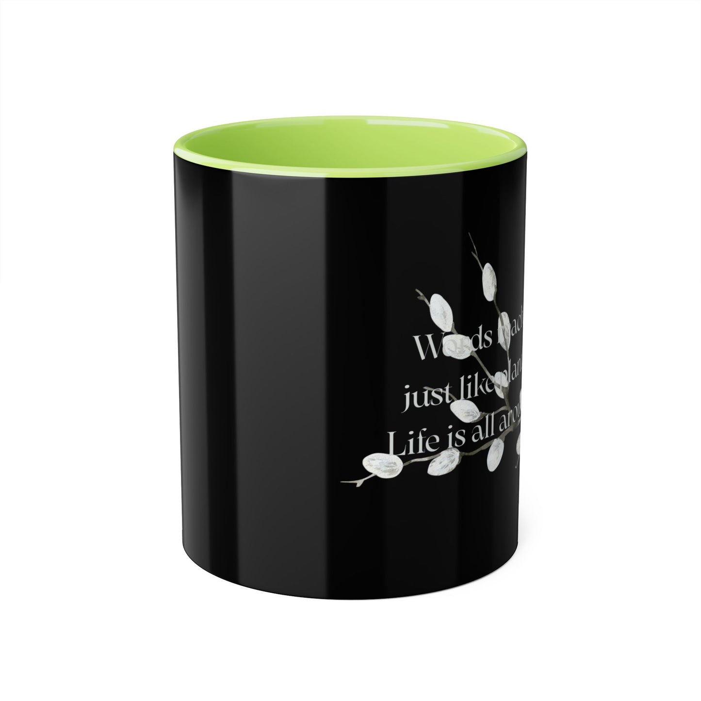 Words Reach Out Mug - 11oz Coffee Cup for Book Lovers