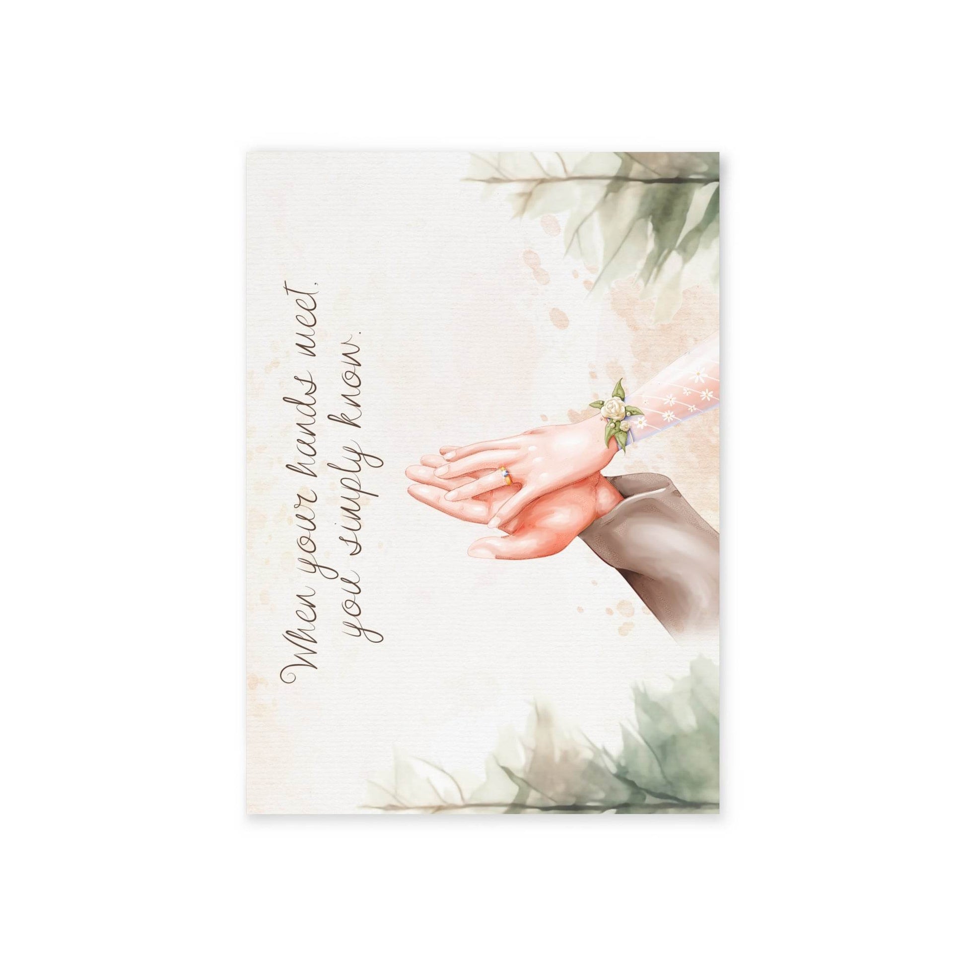 The Dreamer's Bookshop Cute "Your Hands" Wedding Card - The Dreamer's Bookshop.