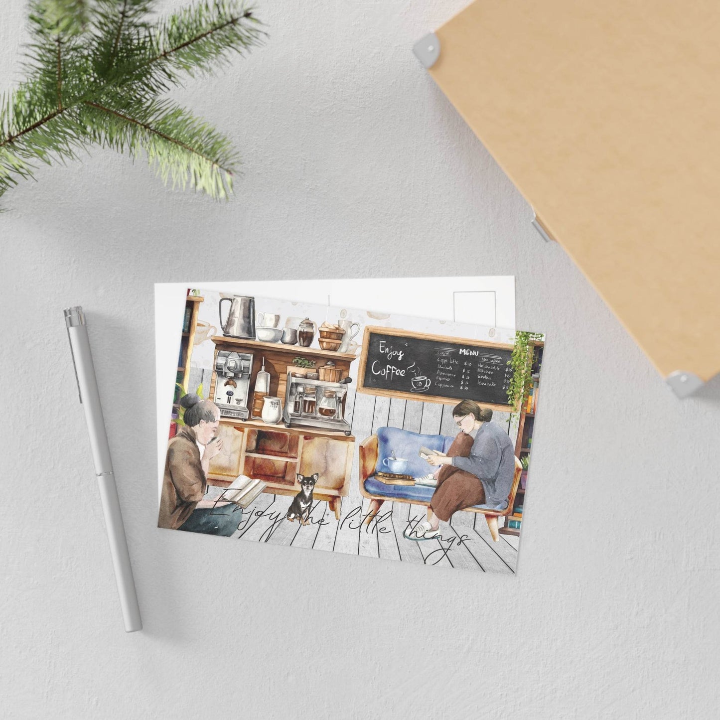 The Dreamer's Bookshop "Coffee Shop" Enjoy the Little Things Card - The Dreamer's Bookshop.
