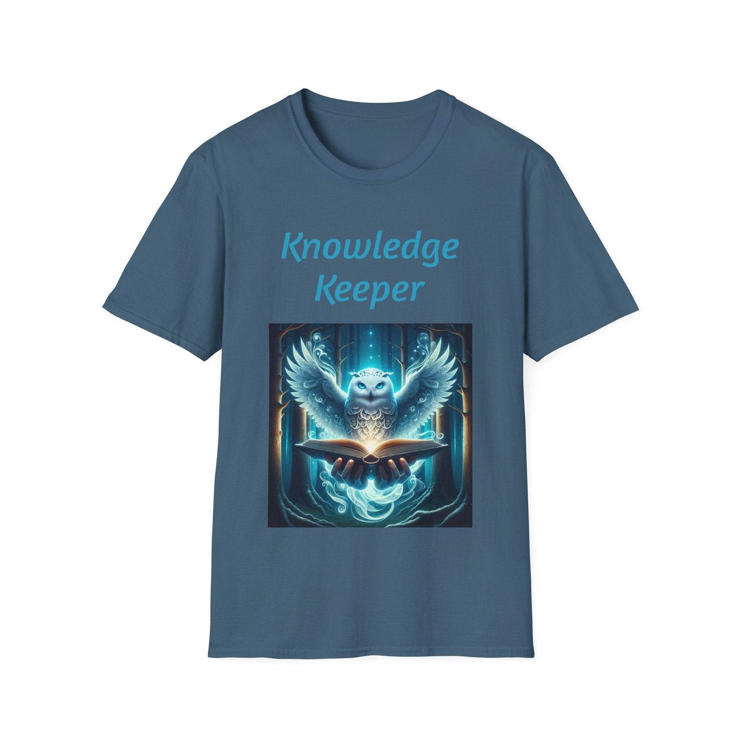 Knowledge Keeper Graphic T-Shirt - Unisex Softstyle Tee, Owl Design - Proud Reader - The Dreamer's Bookshop.