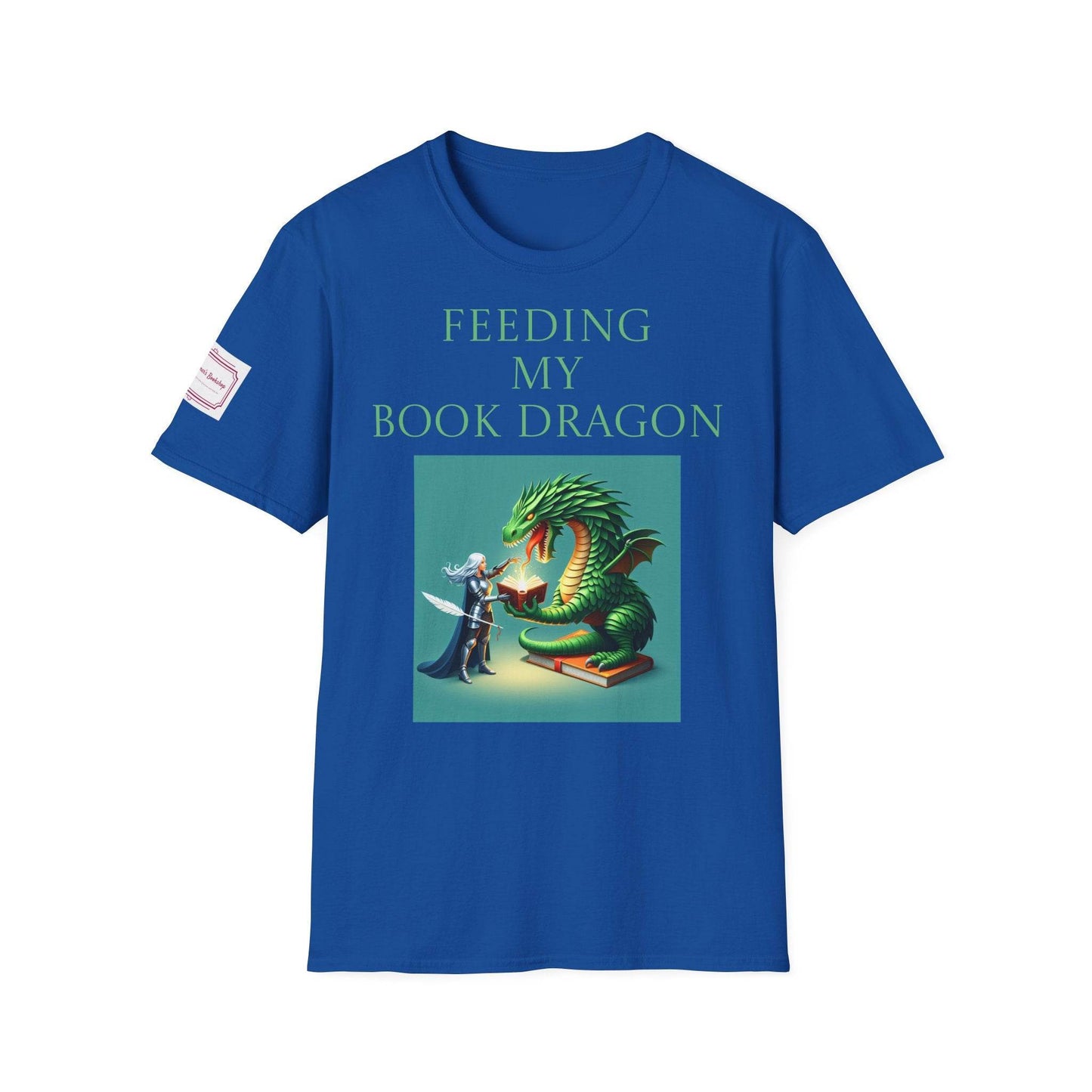 Inspirational Unisex Softstyle T-Shirt - 'Book Dragon' Motivational Design - The Dreamer's Bookshop.