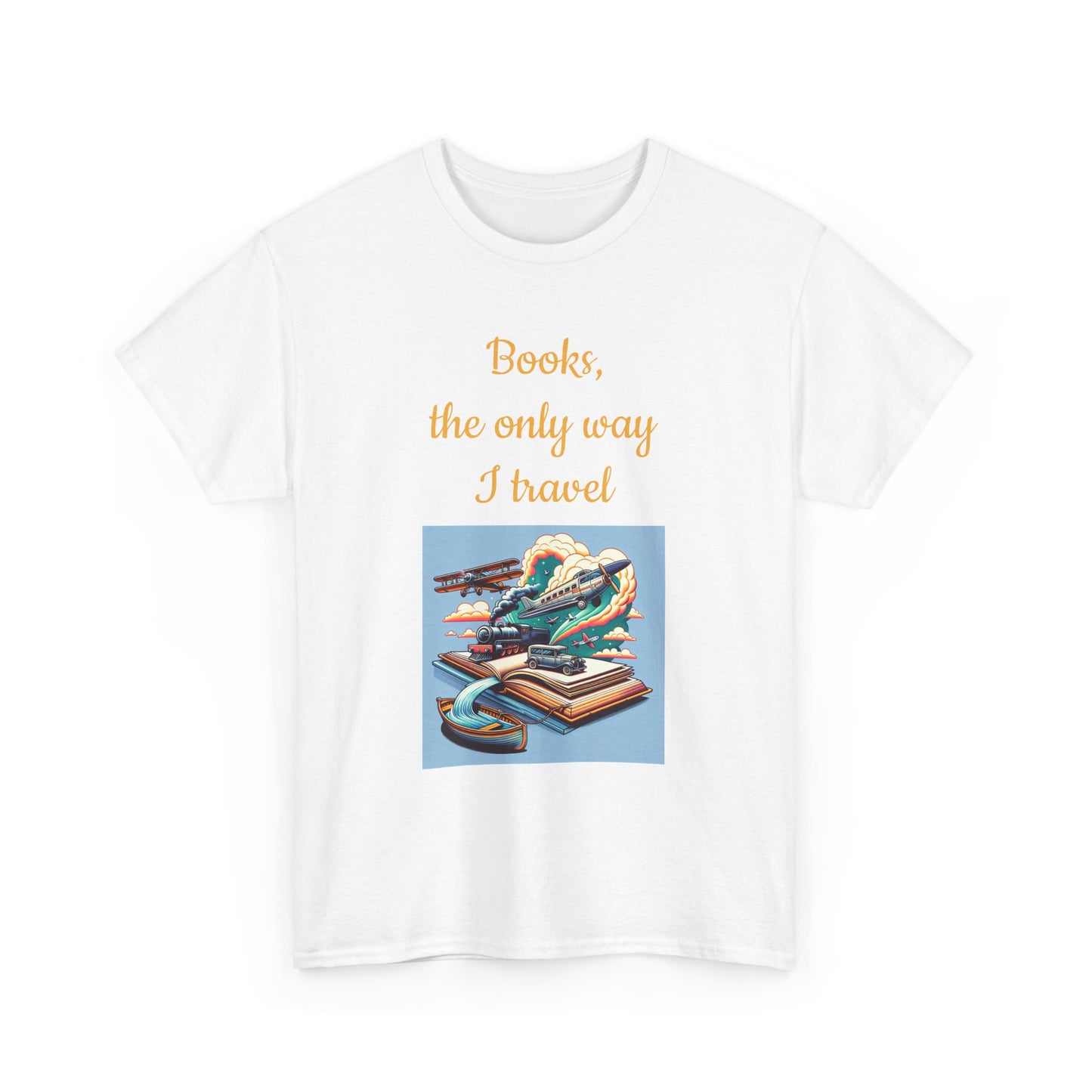 Book Lover's Unisex Heavy Cotton Tee - "Travel" - The Dreamer's Bookshop.