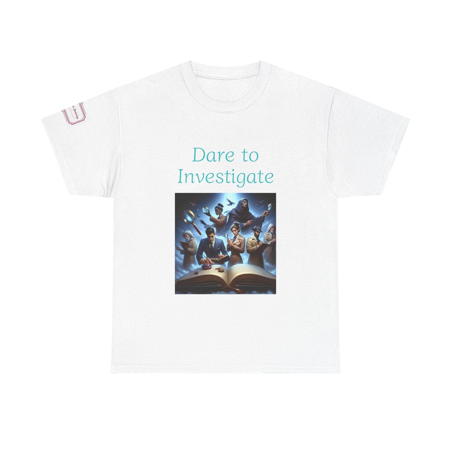 Investigate - Graphic Unisex Heavy Cotton Tee - Crime/Mystery Books - The Dreamer's Bookshop.