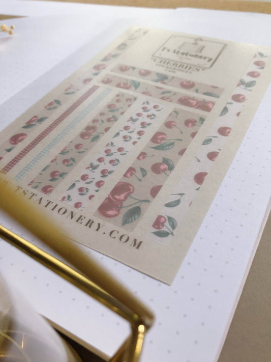T's Stationery - Stickerveltape „Cherry” (WASHI) - The Dreamer's Bookshop.