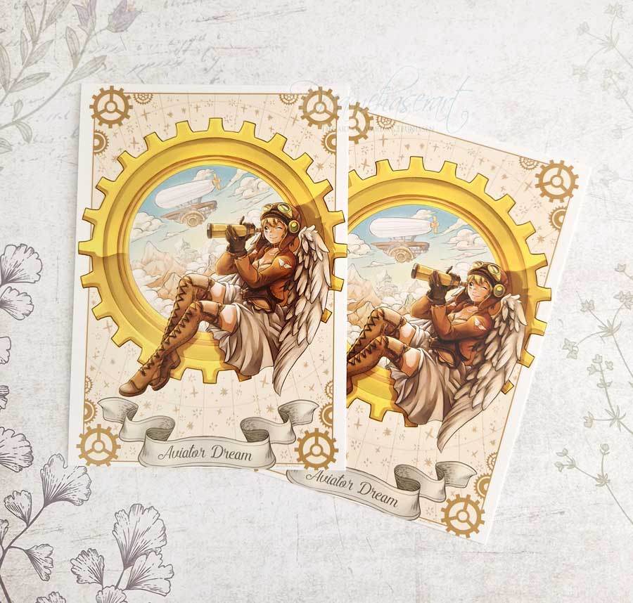 Dreamchaserart - Aviator's Dream — Ansichtkaart - The Dreamer's Bookshop.