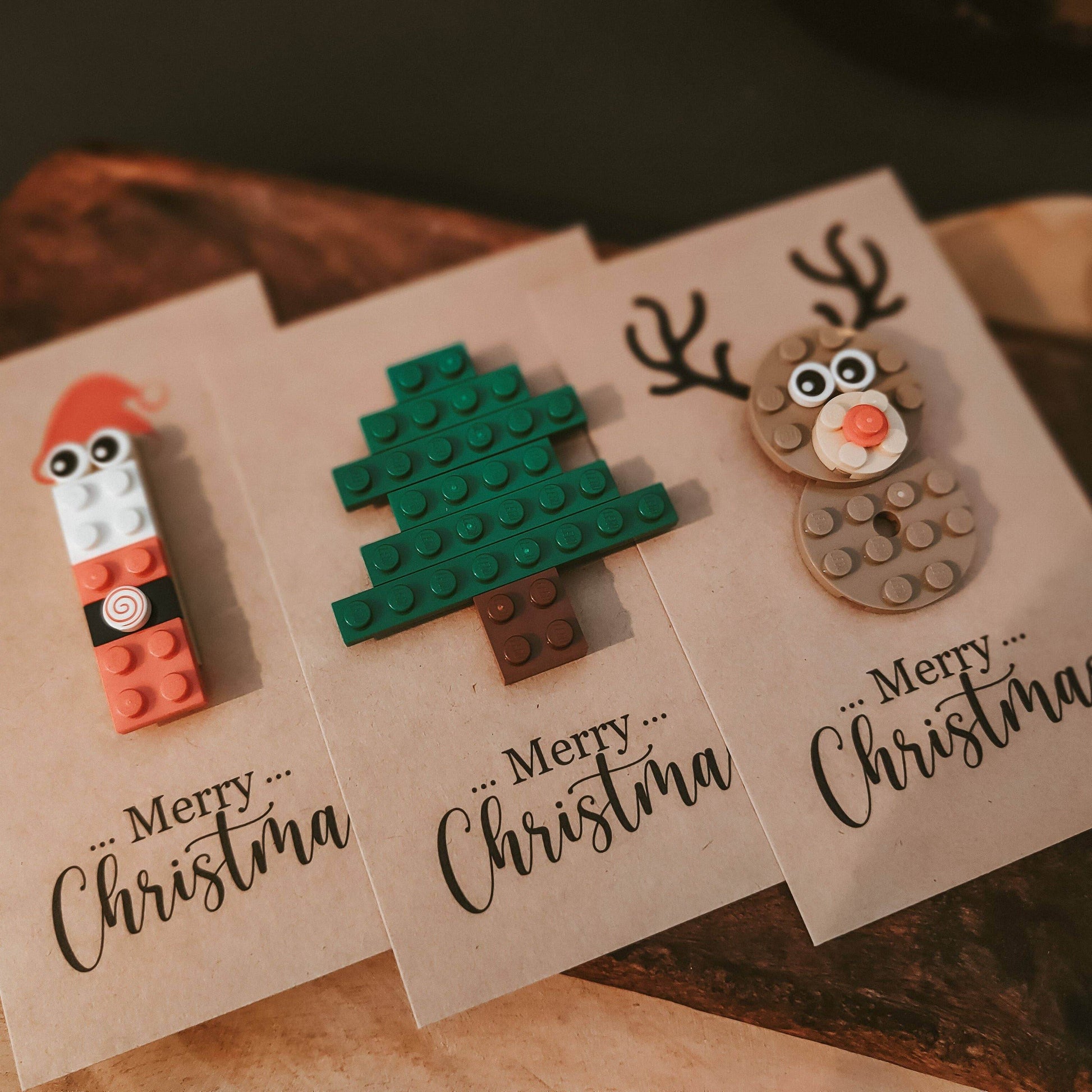 Brickstar Belgium - Lego Christmas Cards - Set of 3 - Collection 1 - The Dreamer's Bookshop.