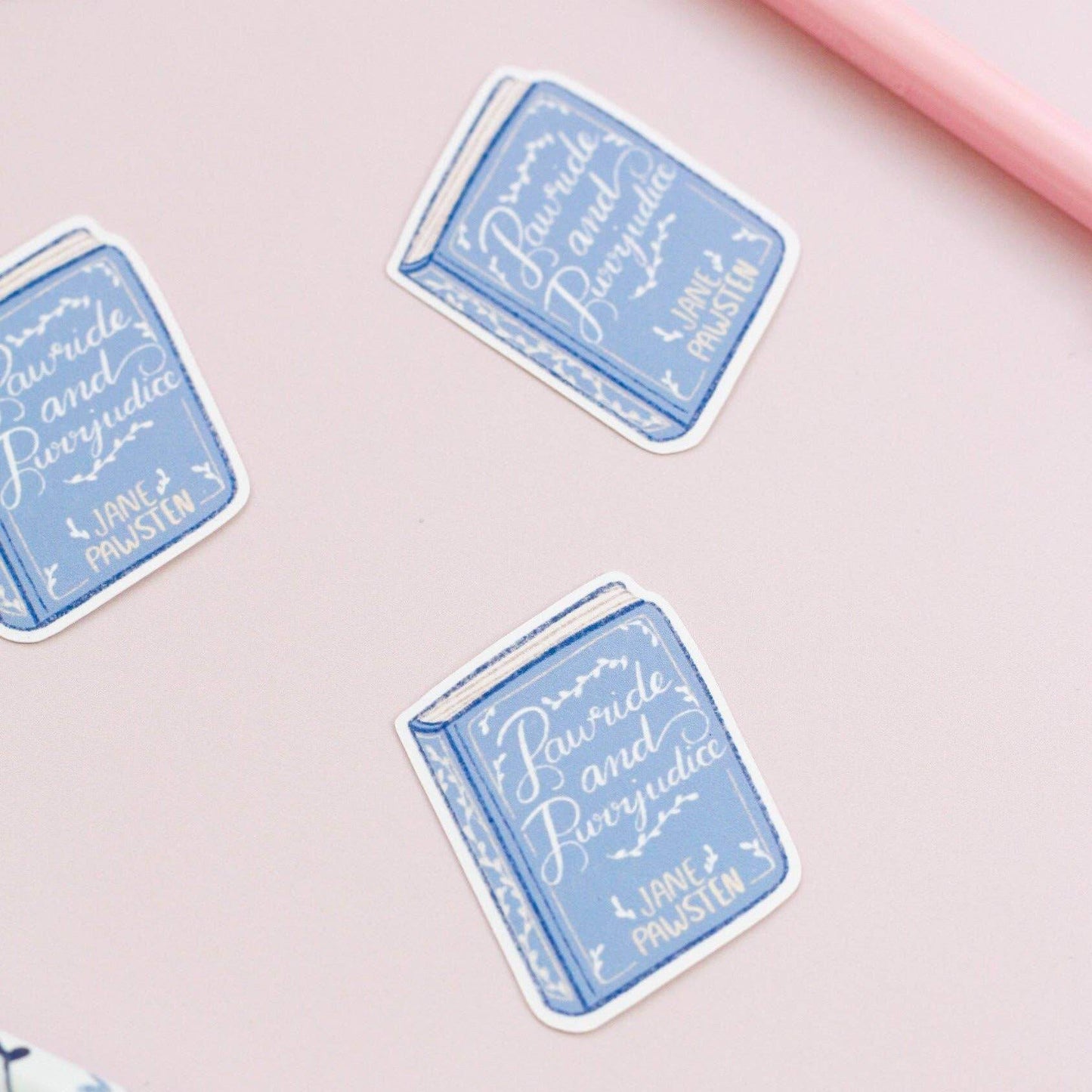 My Sweet Paper Card - Pawride and Purrjudice - Kattenboeksticker - The Dreamer's Bookshop.