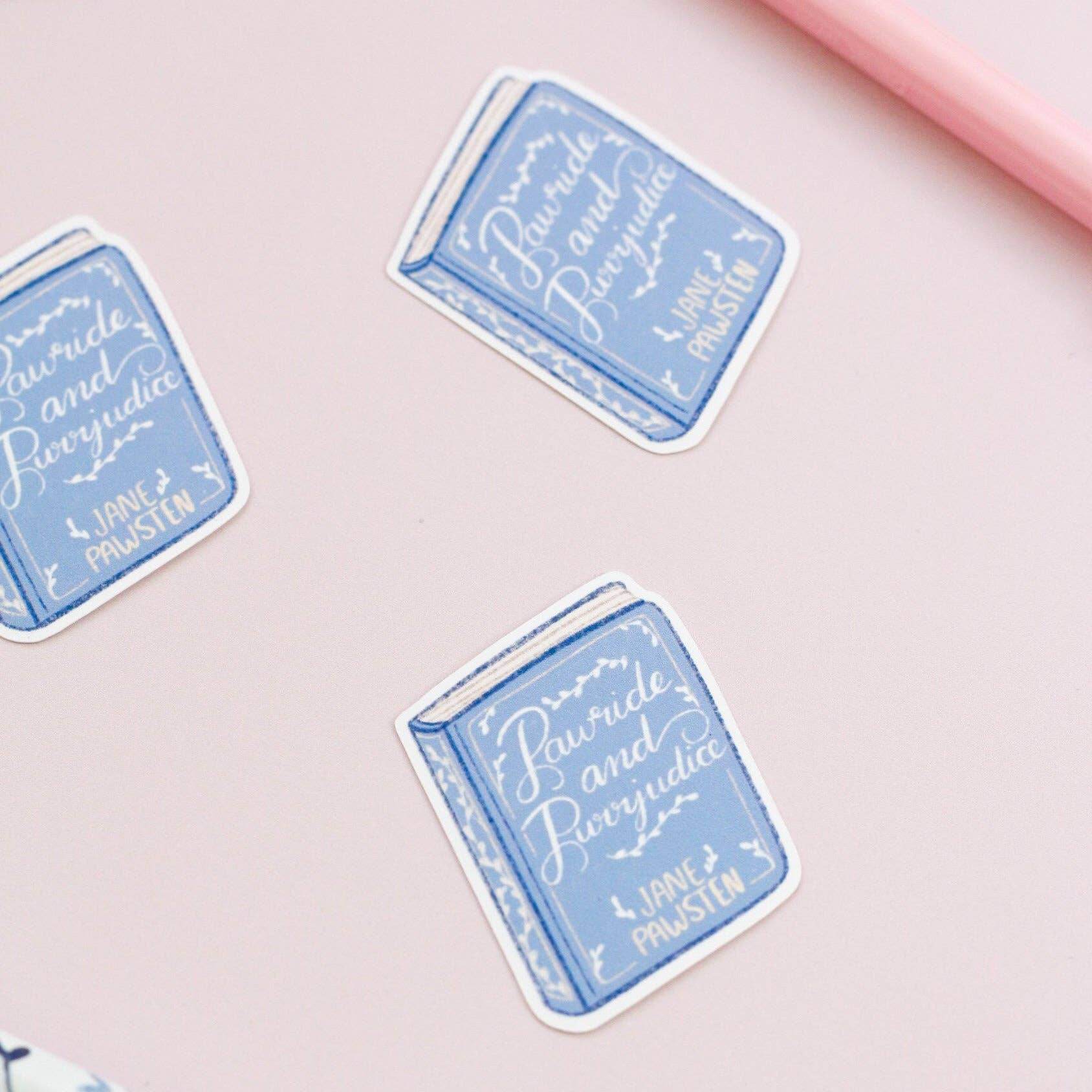 My Sweet Paper Card - Pawride and Purrjudice - Kattenboeksticker - The Dreamer's Bookshop.