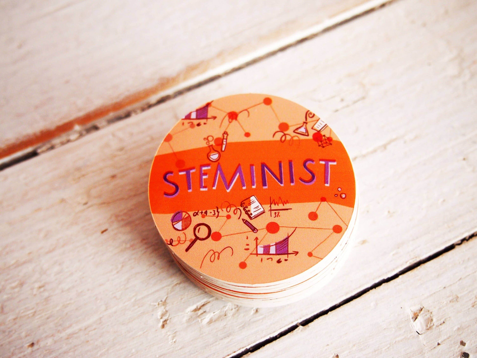 Irene Renon illustrations - Wetenschapsstickers, Steministische vinylstickers voor wetenschappers, - The Dreamer's Bookshop.