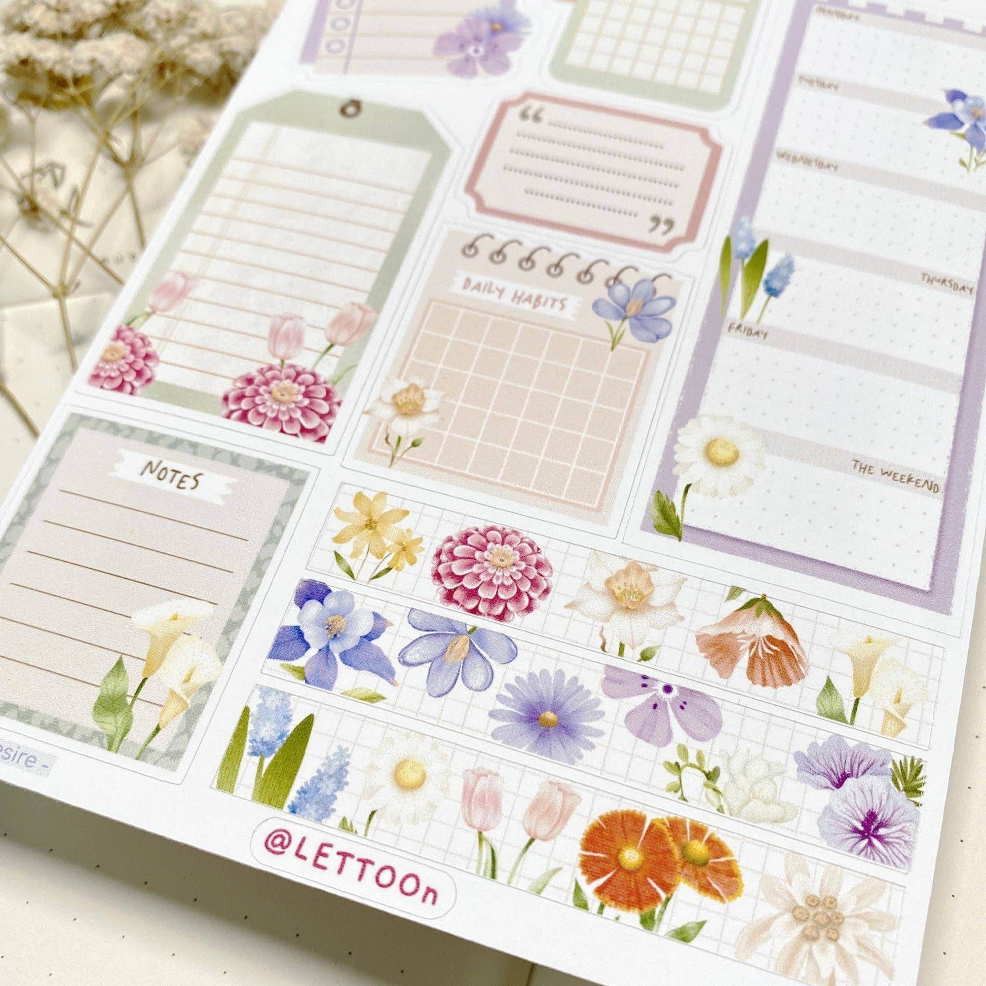 LETTOOn - Stickervel - Bullet Journal Essentials - The Dreamer's Bookshop.