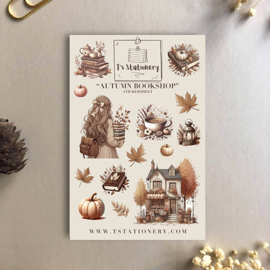 T's Stationery - Stickervel „Autumn Bookshop” - The Dreamer's Bookshop.