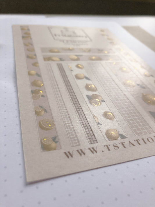 T's Stationery - Stickerveltape „Lemons” (WASHI) - The Dreamer's Bookshop.