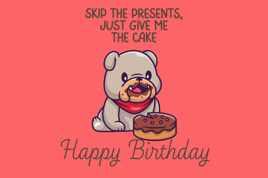 The Dreamer's Bookshop "The Cake Dog" Happy Birthday Card - The Dreamer's Bookshop.