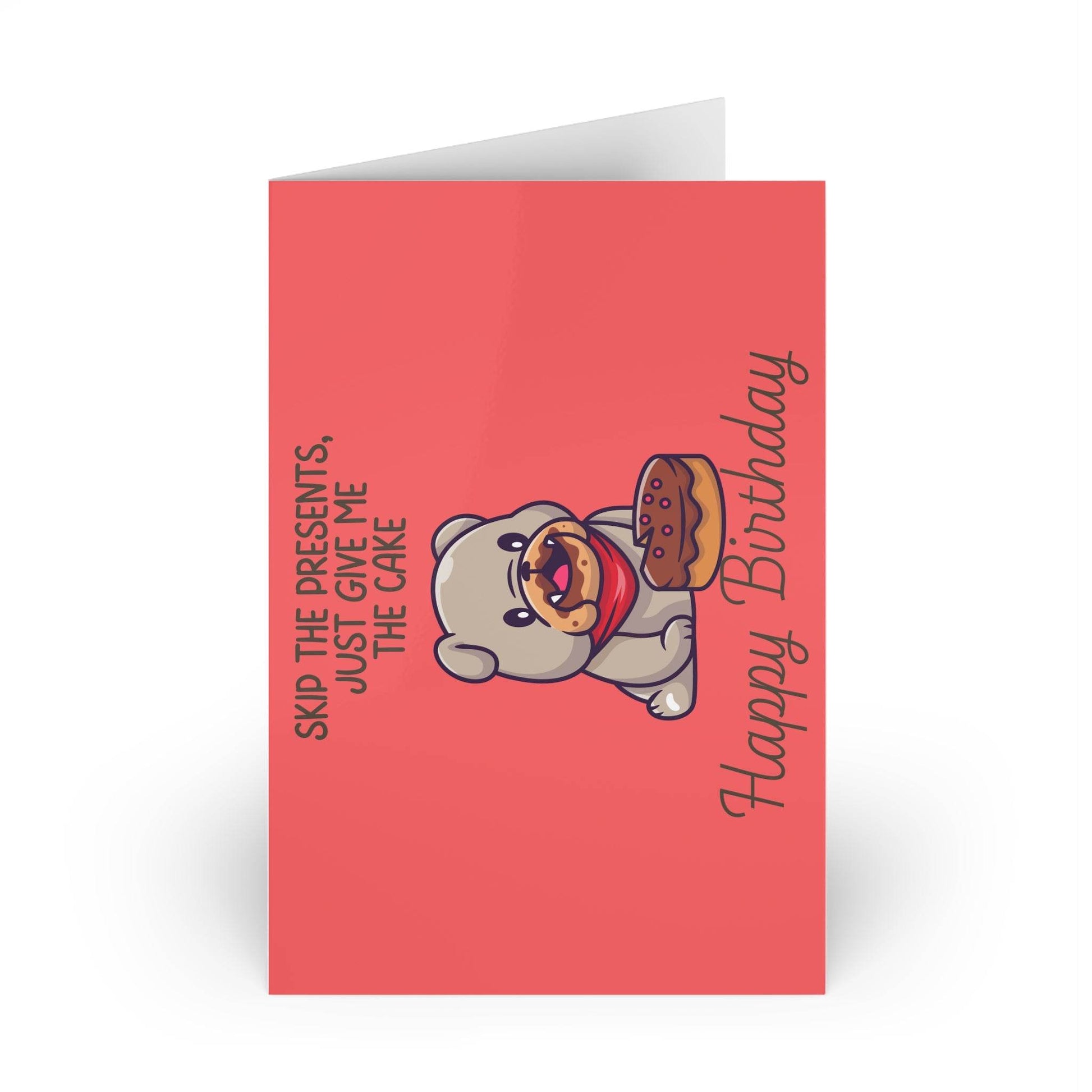 The Dreamer's Bookshop Cute "Give me the cake" Dog Birthday Card - The Dreamer's Bookshop.