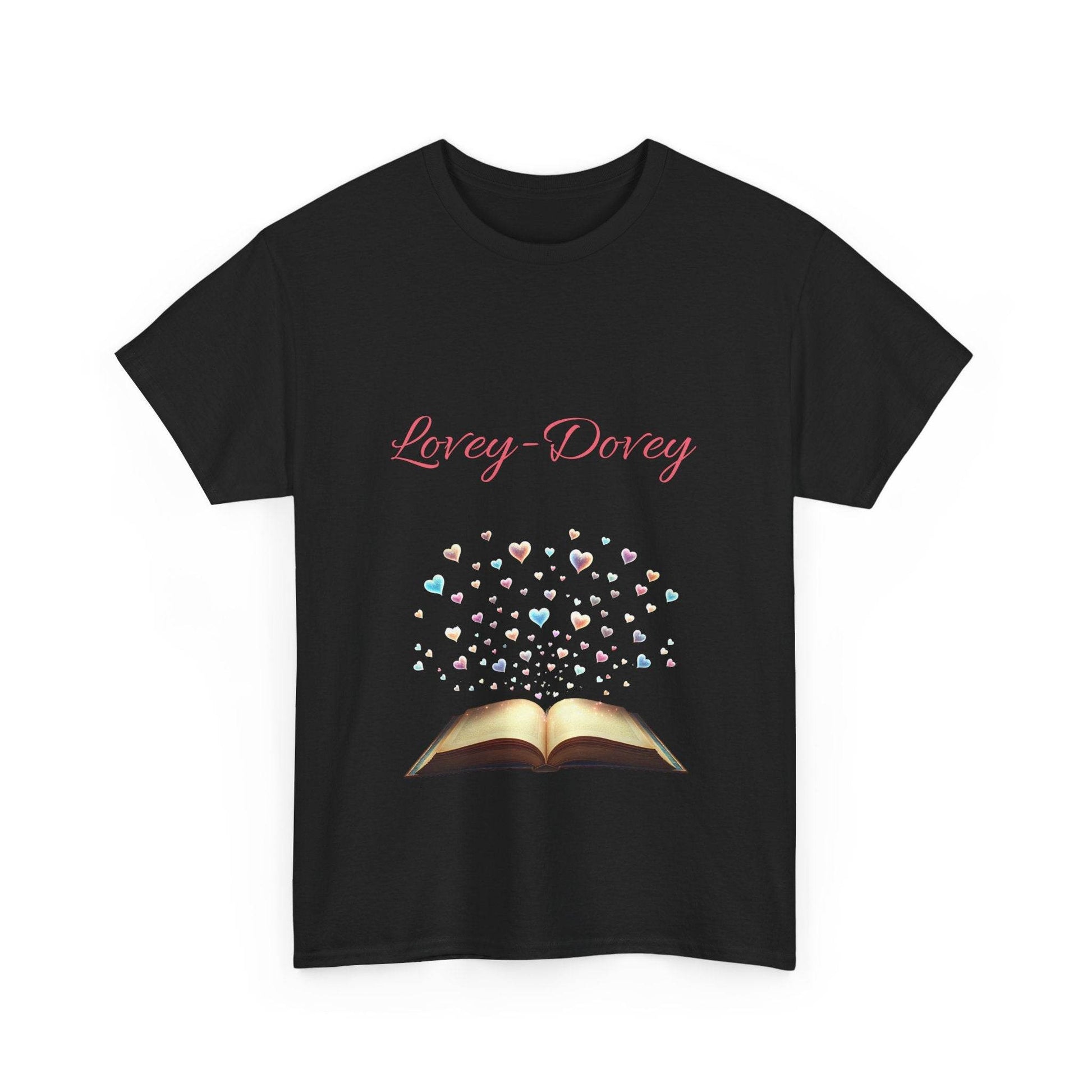 Lovey-Dovey - Unisex Heavy Cotton Tee - Sweet Romance - The Dreamer's Bookshop.