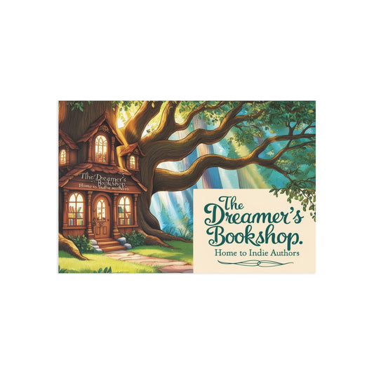 The Dreamer's Bookshop "Tree and Books" Art Print Card - The Dreamer's Bookshop.