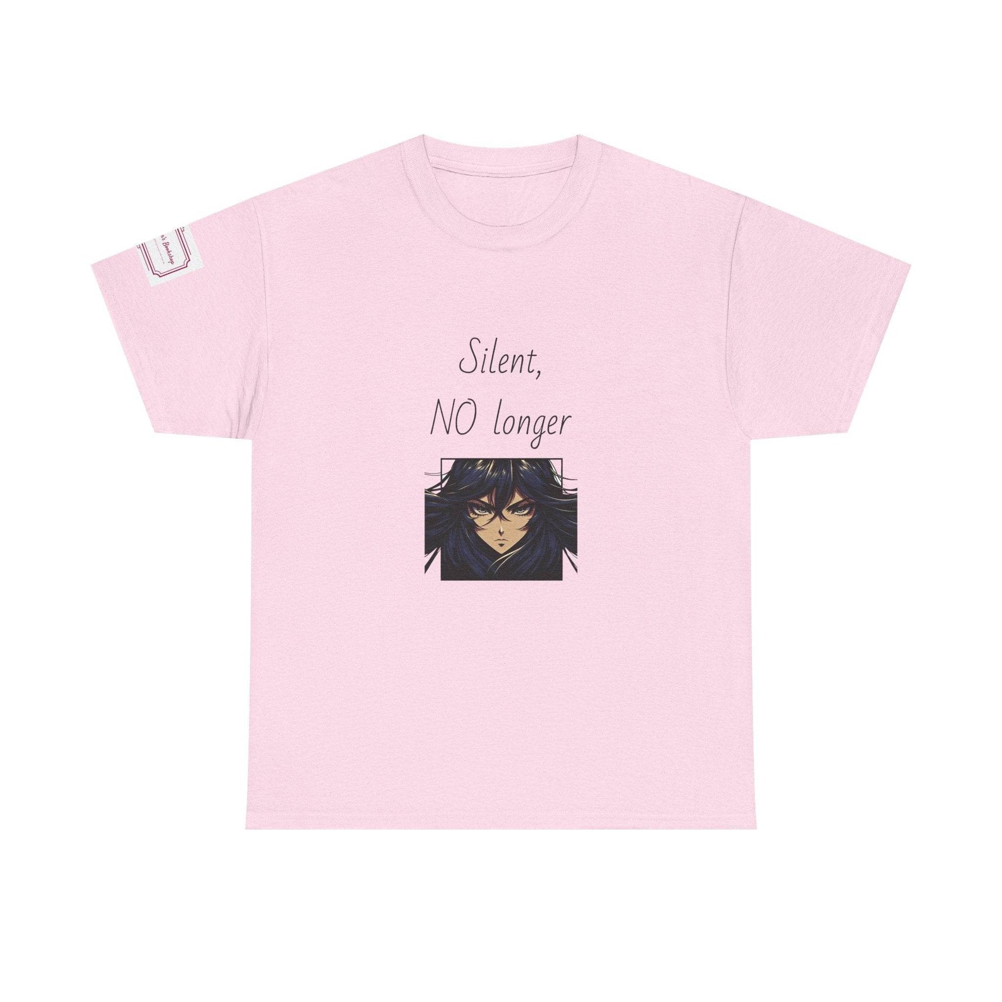 Silent, NO longer - Inspirational Unisex Heavy Cotton Tee - The Dreamer's Bookshop.