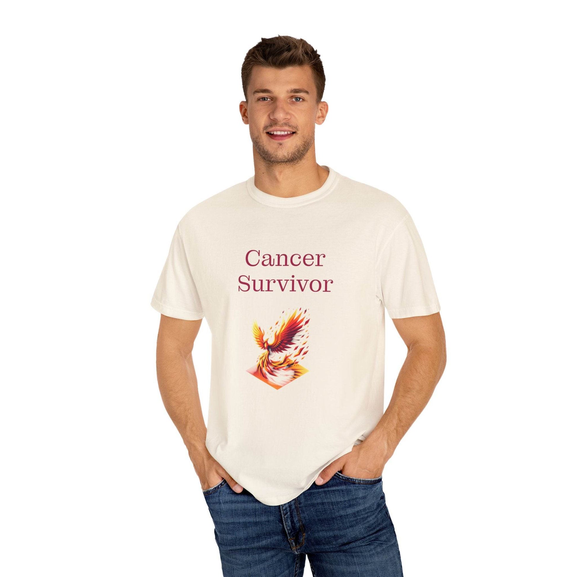 Cancer Survivor Unisex Garment-Dyed T-shirt - Inspirational Motivational Tee - The Dreamer's Bookshop.