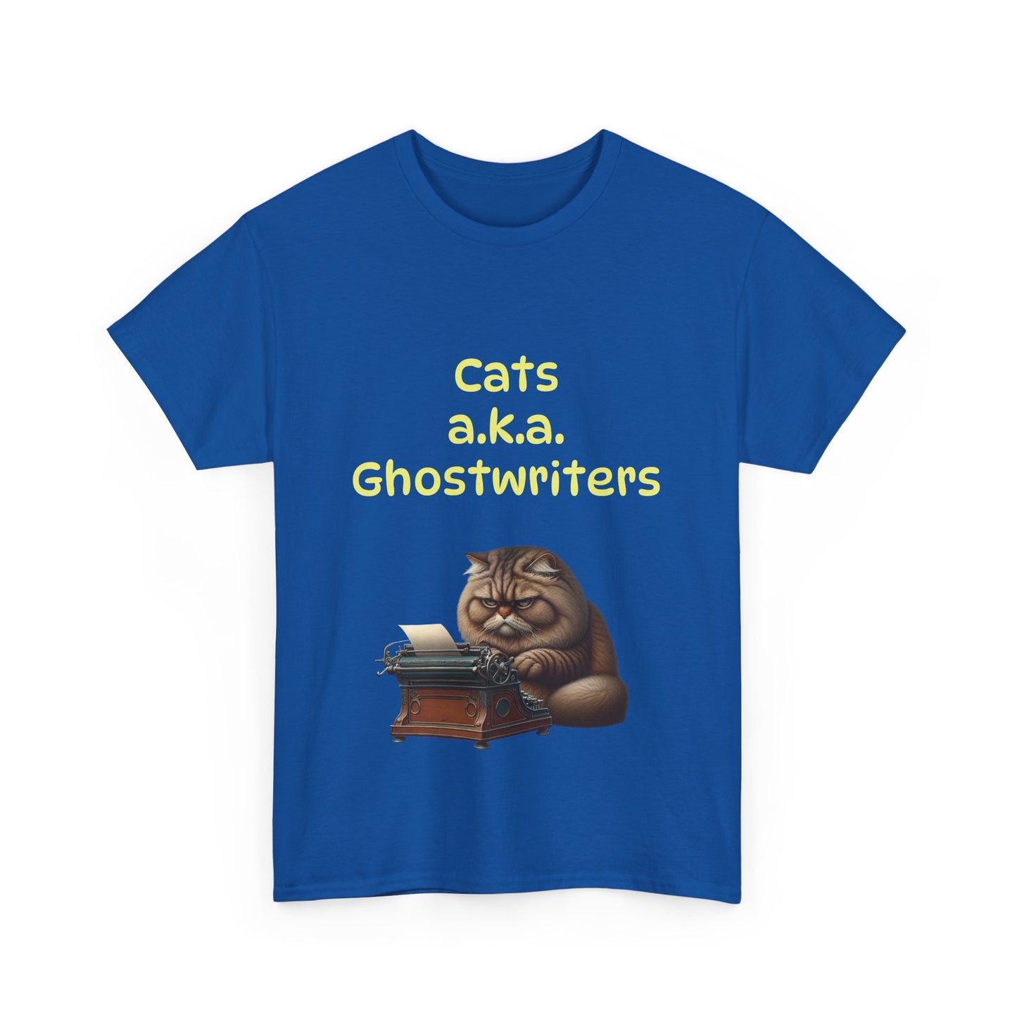 Book Lover's Unisex Heavy Cotton Tee - "Cats Ghostwriters" - The Dreamer's Bookshop.