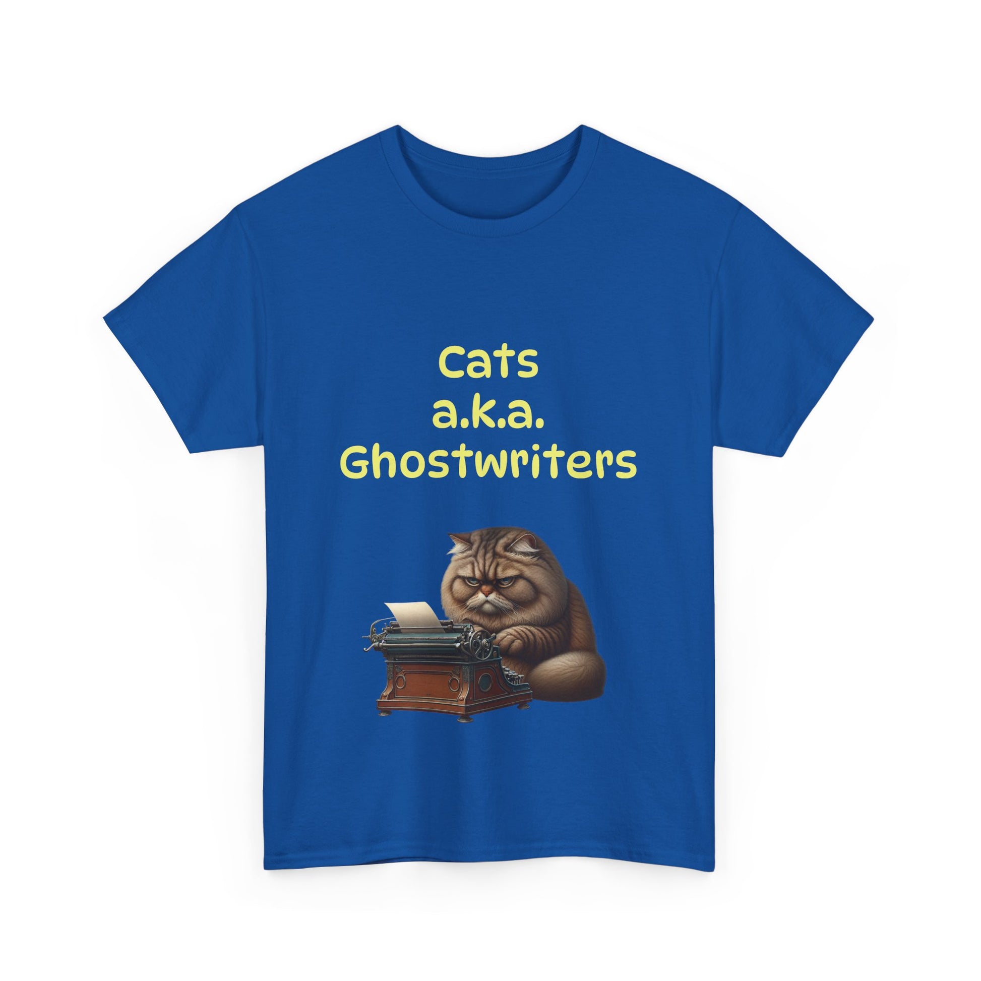Book Lover's Unisex Heavy Cotton Tee - "Cats Ghostwriters" - The Dreamer's Bookshop.