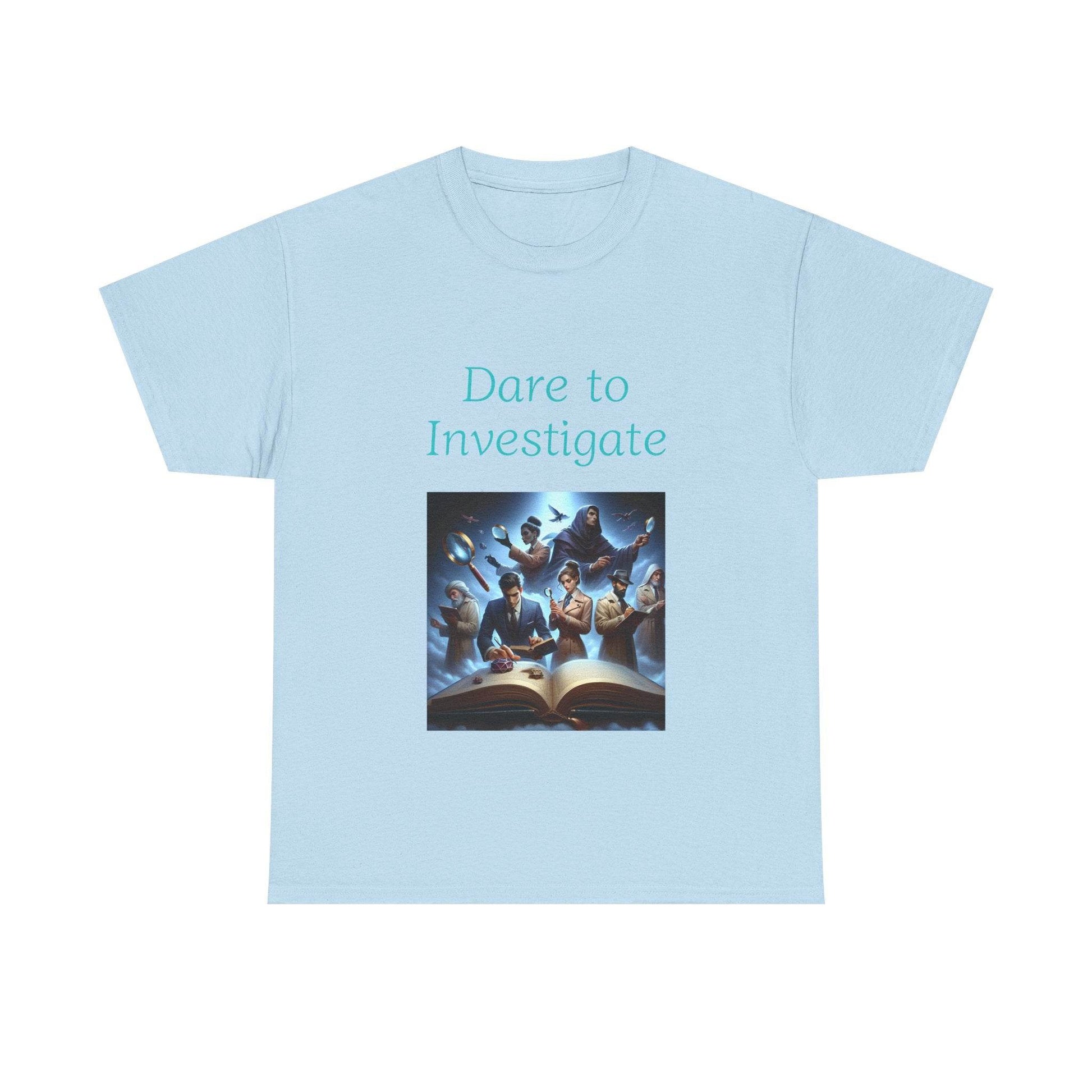 Investigate - Unisex Heavy Cotton Tee - Crime/Mystery Books - The Dreamer's Bookshop.