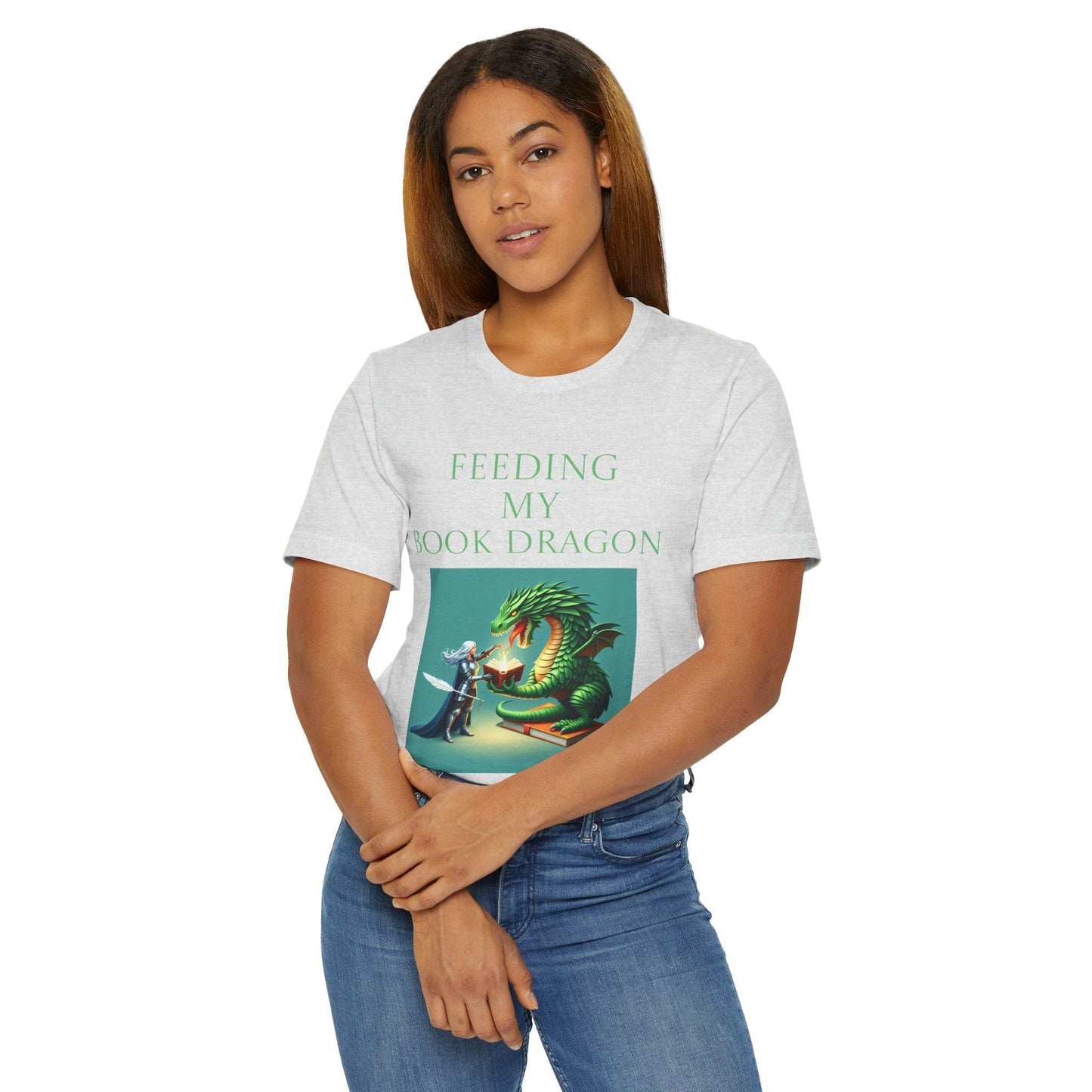 Unisex Jersey T-Shirt - Book Dragon - The Dreamer's Bookshop.