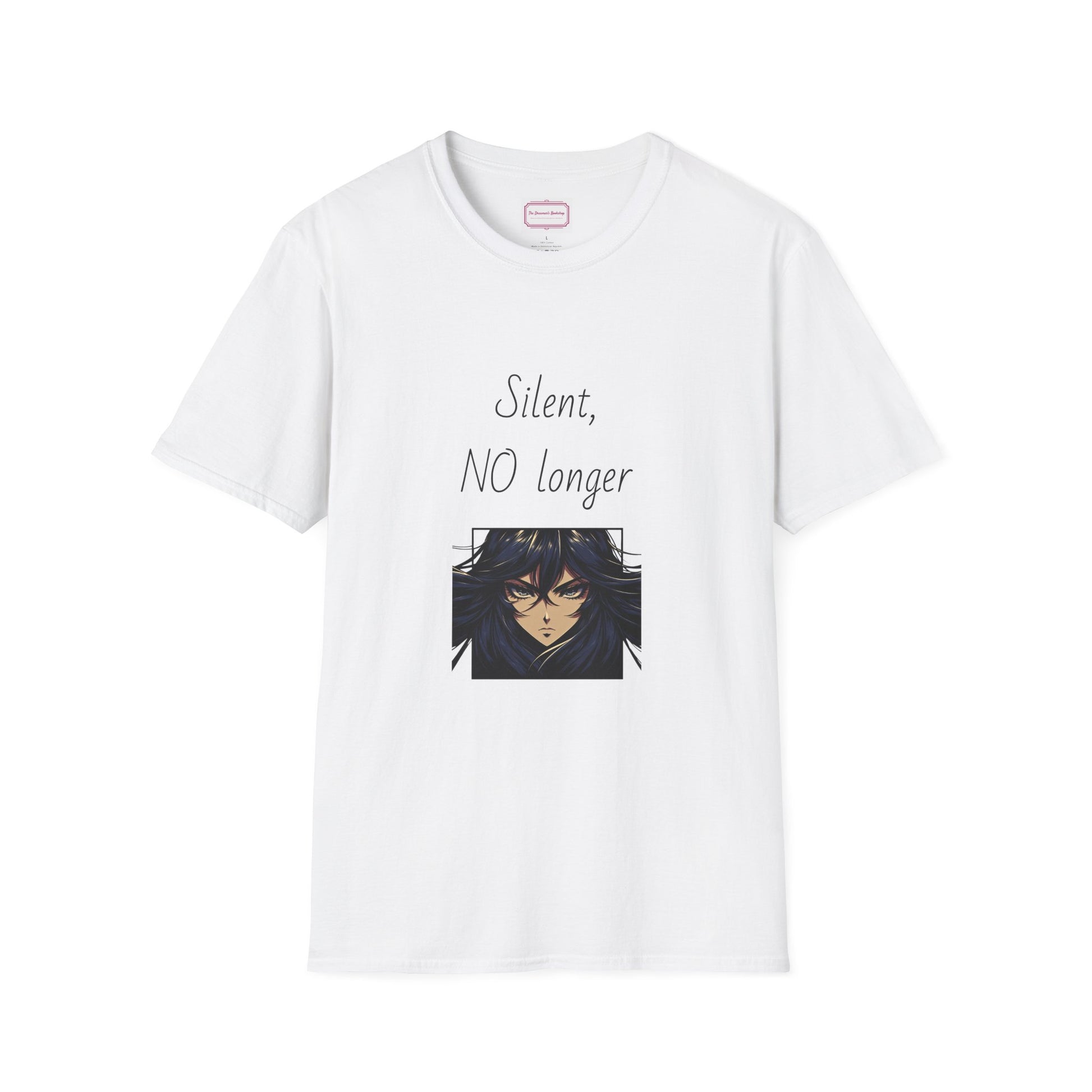 Inspirational Unisex Softstyle T-Shirt - "Silent, NO longer" - The Dreamer's Bookshop.