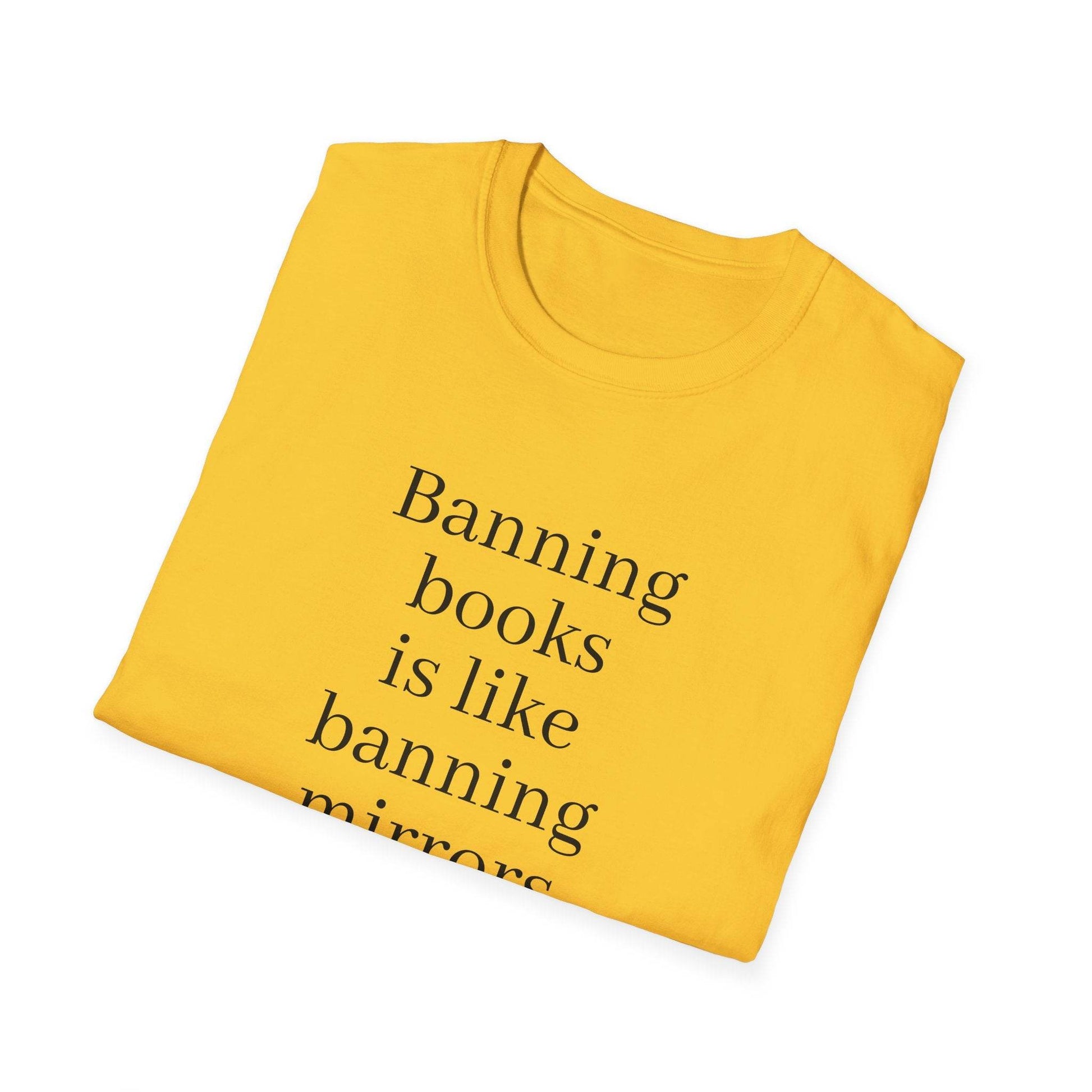 Inspirational Unisex Softstyle T-Shirt - 'Banning Books' Motivational Design - The Dreamer's Bookshop.