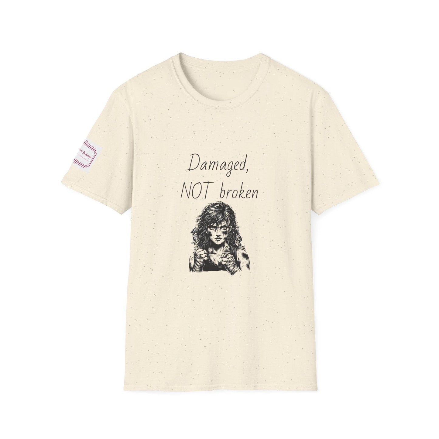Fierce Survivor Unisex Softstyle T-Shirt - 'Damaged, NOT broken' - The Dreamer's Bookshop.