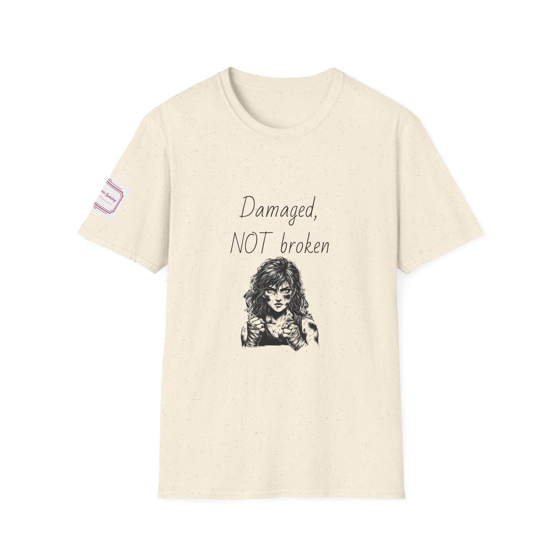 Fierce Survivor Unisex Softstyle T-Shirt - 'Damaged, NOT broken' - The Dreamer's Bookshop.