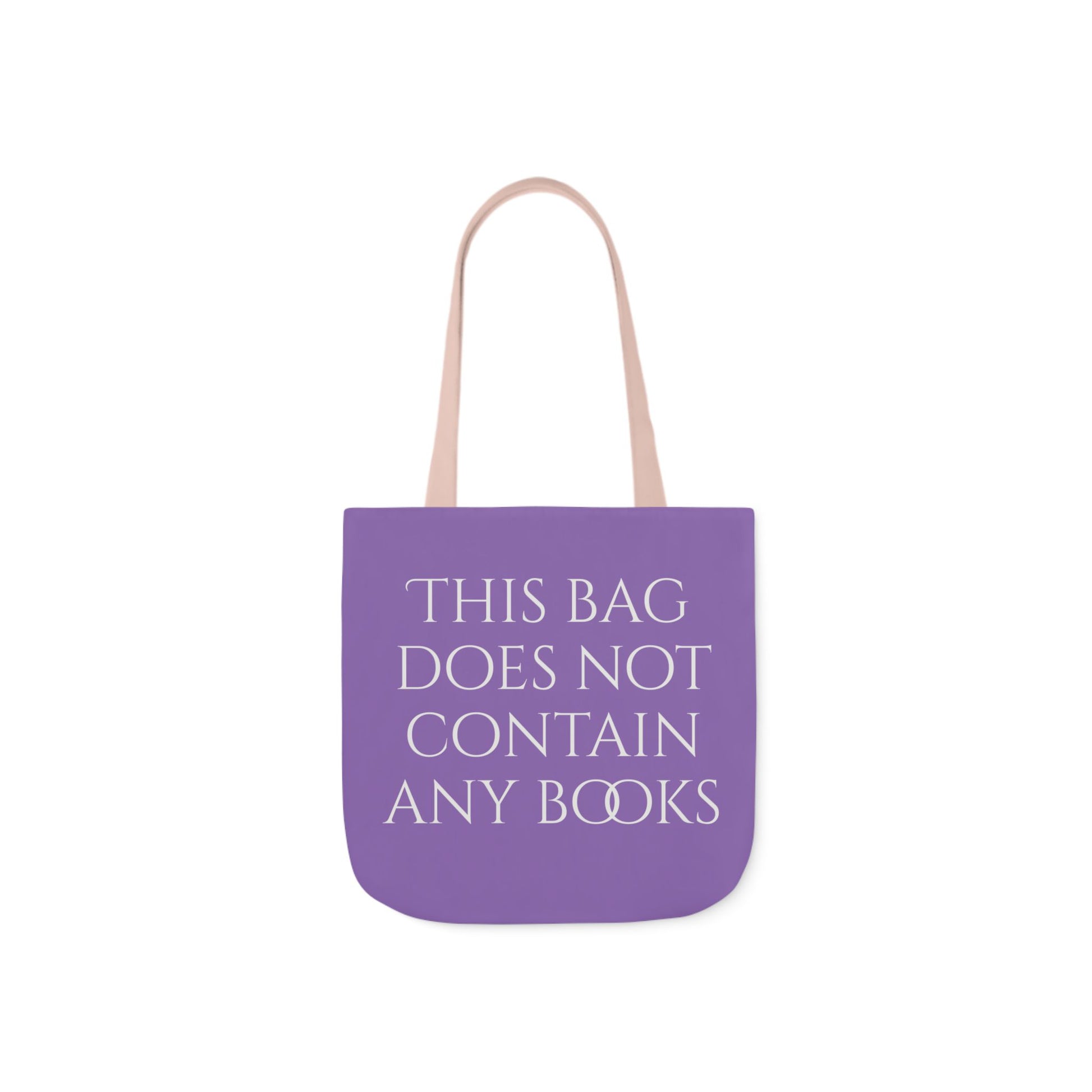 Funny Canvas Tote Bag - "This Bag Does Not Contain Any Books" - 5-Color Straps - The Dreamer's Bookshop.