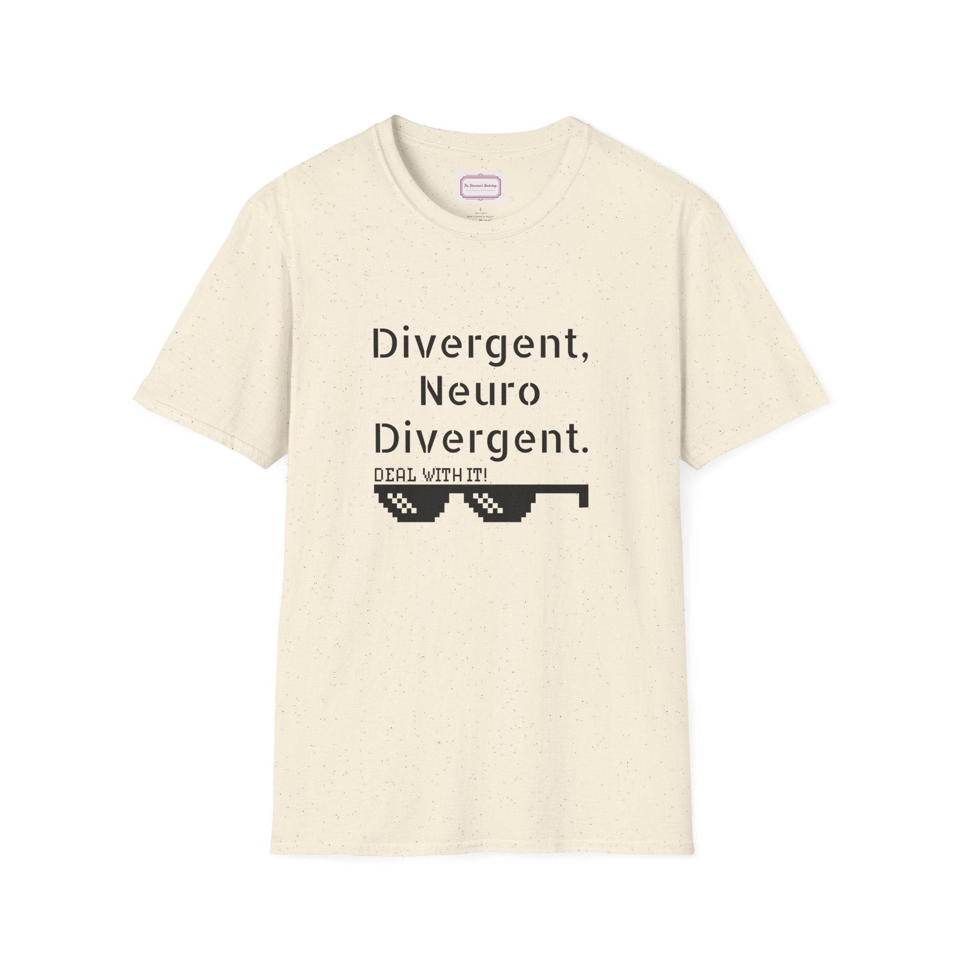 Divergent Neurodivergent T-Shirt - Unisex Softstyle Tee for Acceptance and Awareness - The Dreamer's Bookshop.
